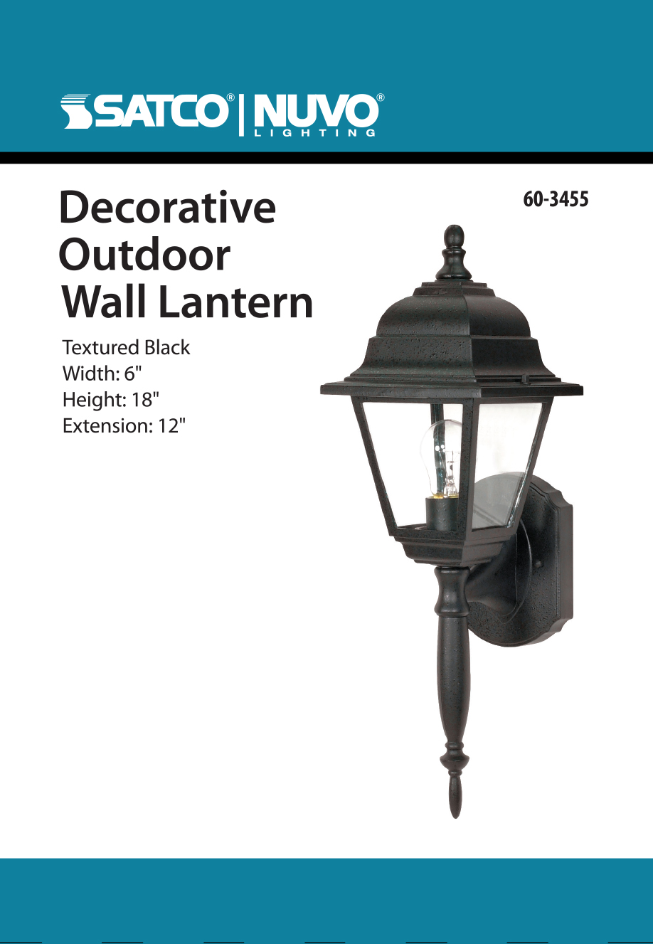 BRITON 1 LT 18 WALL LANTERN - 60-3455