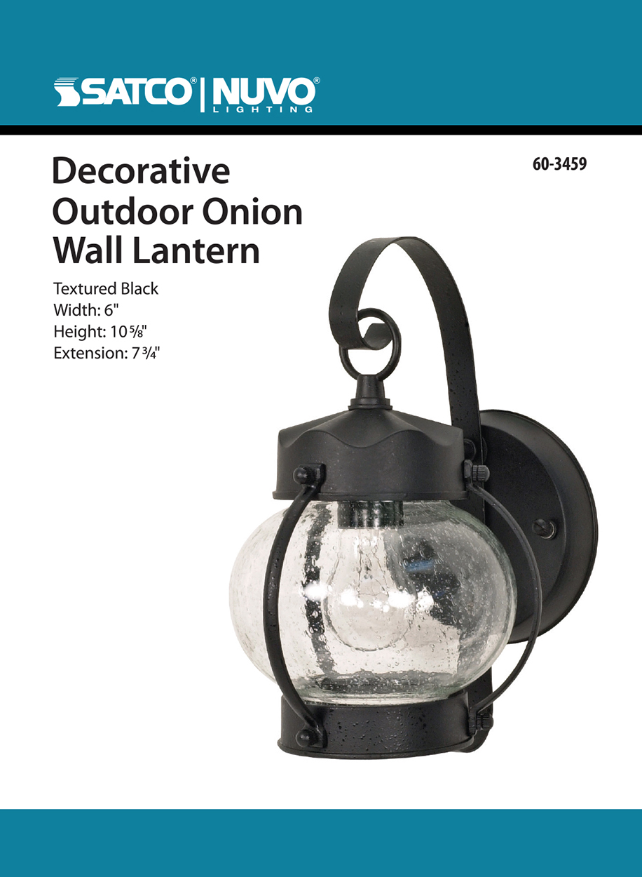 1 LT ONION OUTDOOR WALL FIXTRE - 60-3459