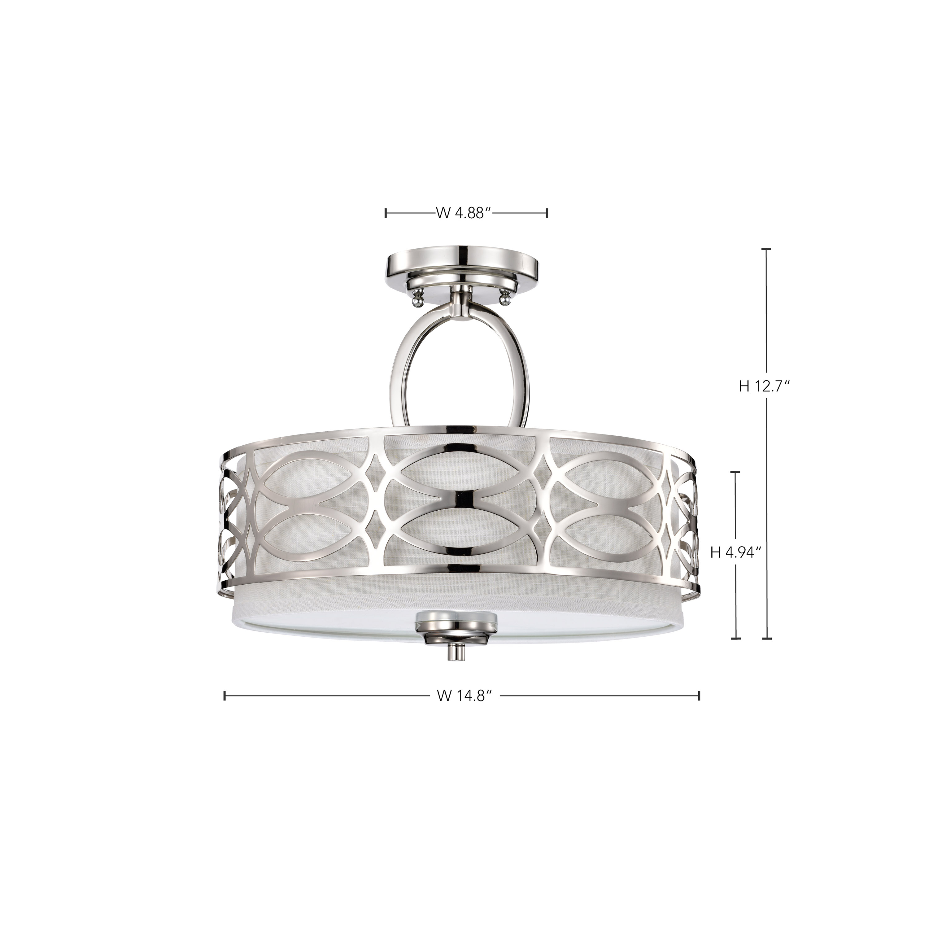 HARLOW 3 LIGHT SEMI-FLUSH - 60-4629