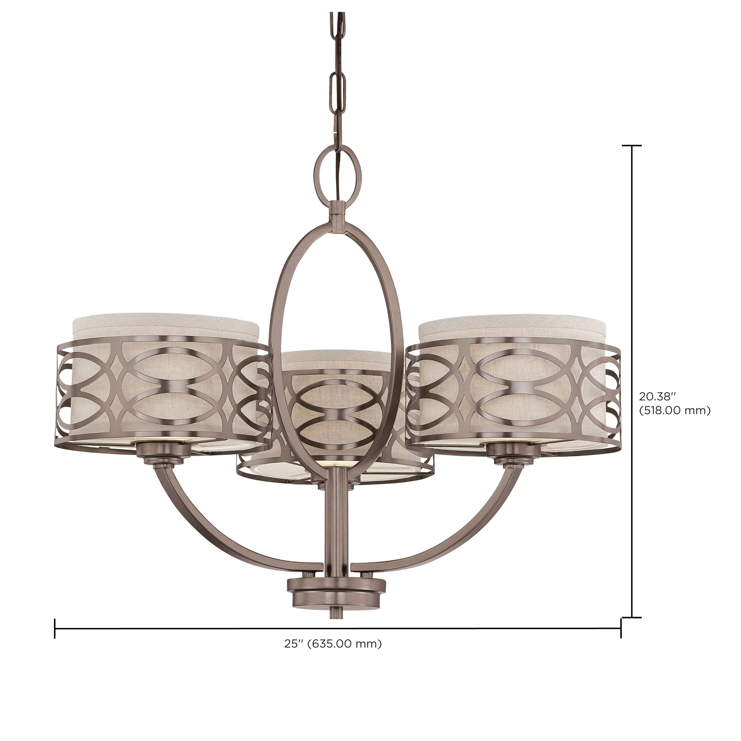 HARLOW 3 LIGHT CHANDELIER - 60-4724