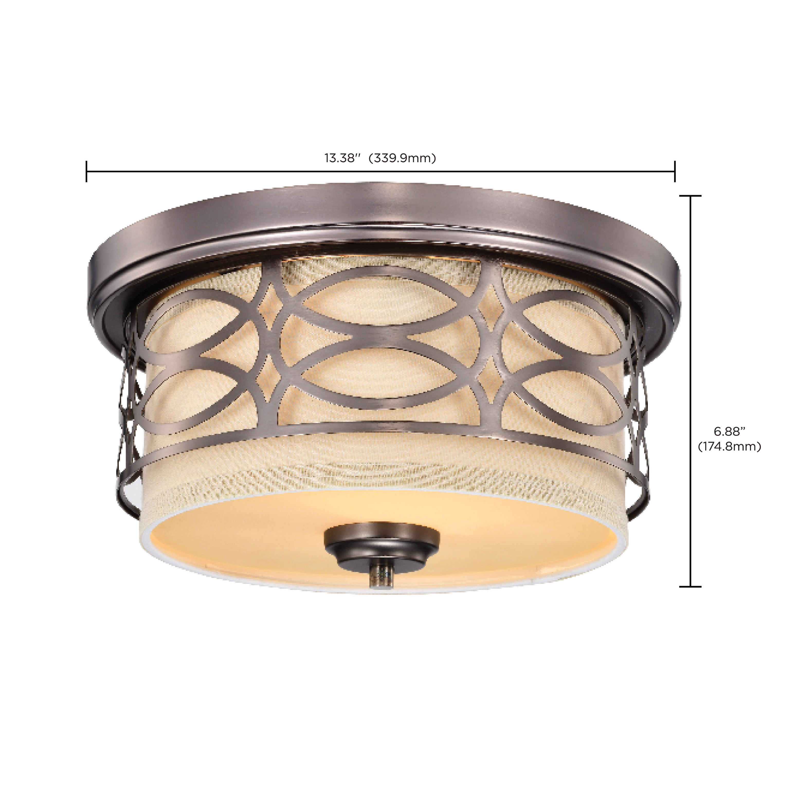 HARLOW 2 LIGHT FLUSH DOME - 60-4727