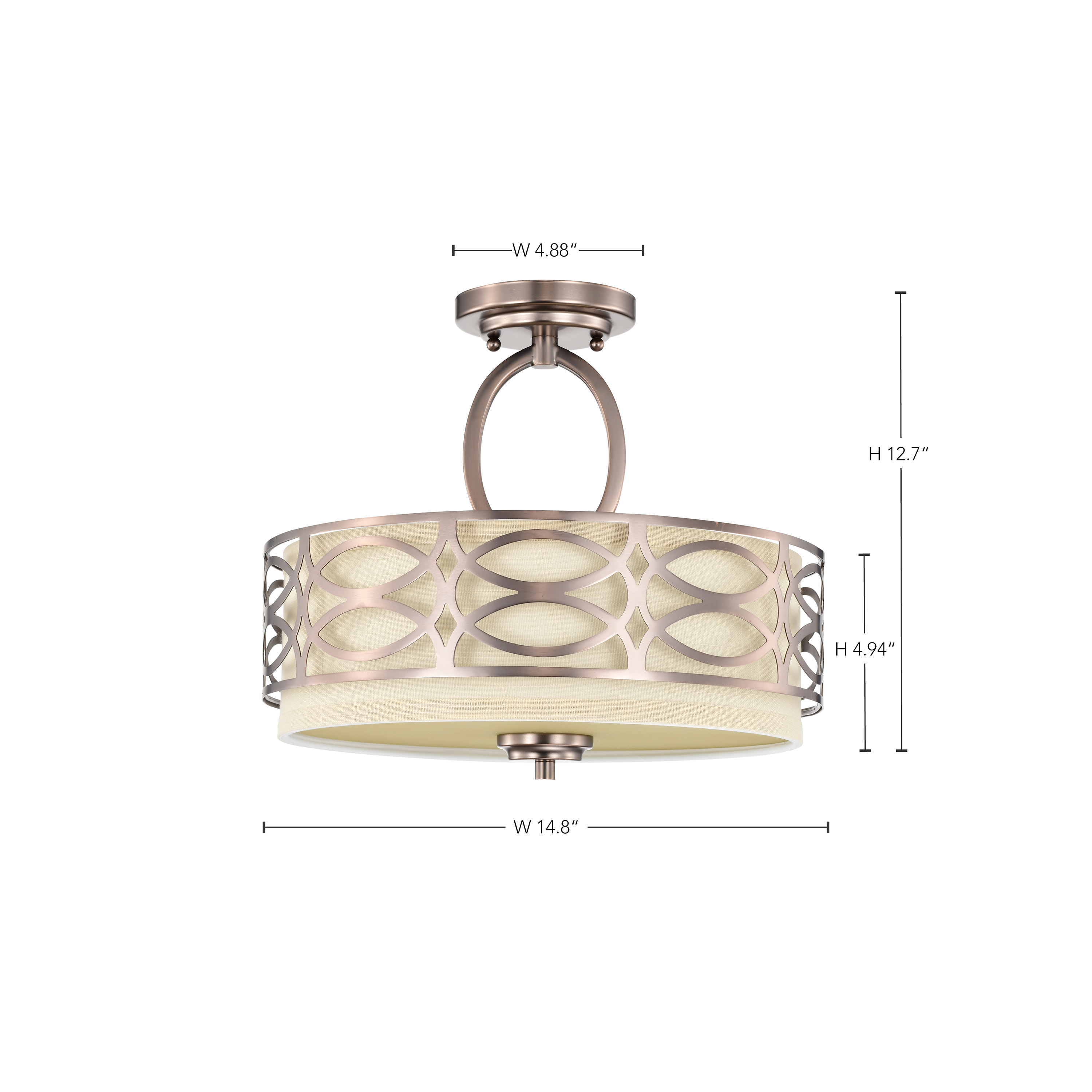 HARLOW 3 LIGHT SEMI-FLUSH - 60-4729