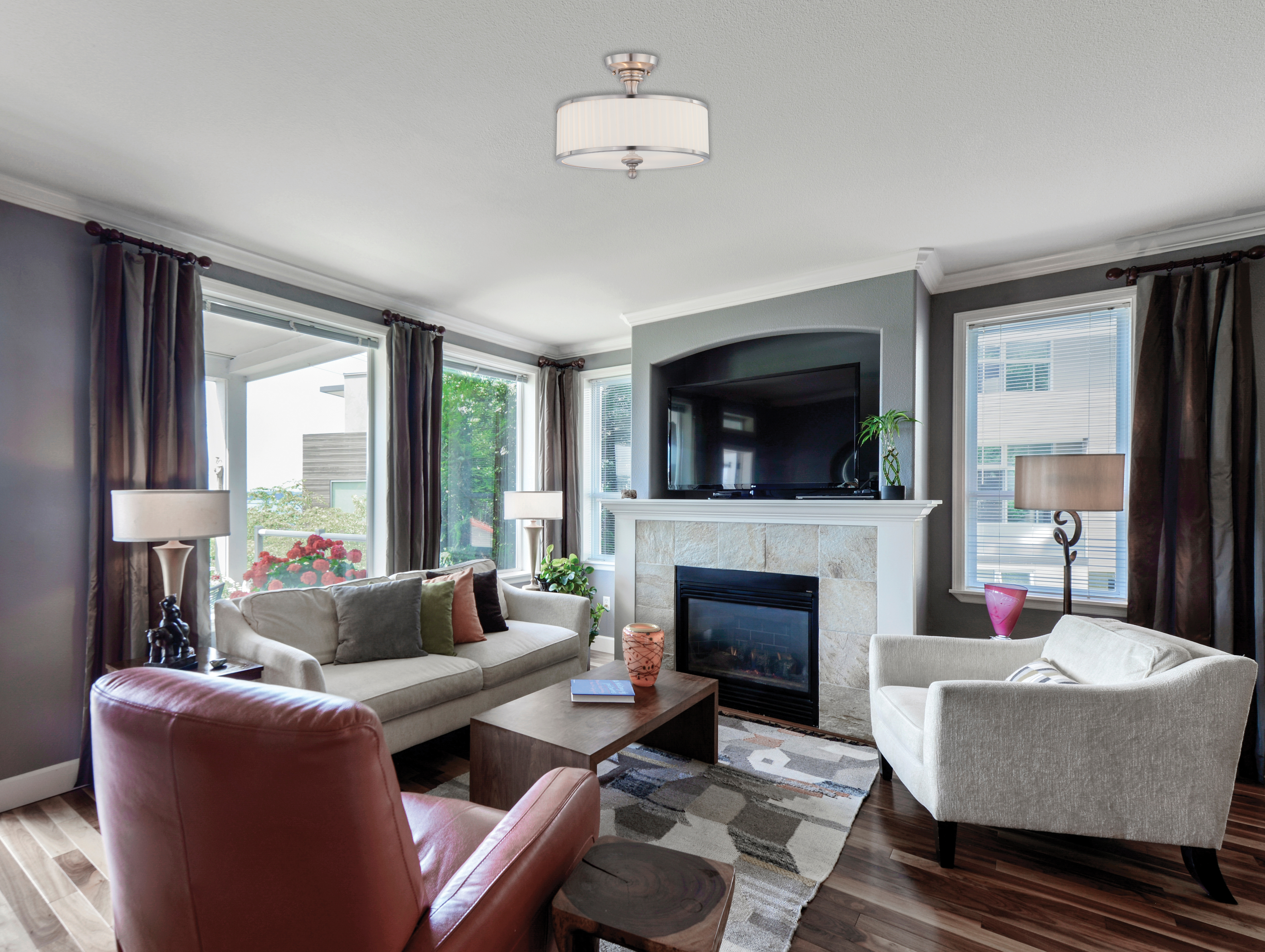 CANDICE 3 LIGHT SEMI-FLUSH - 60-4737