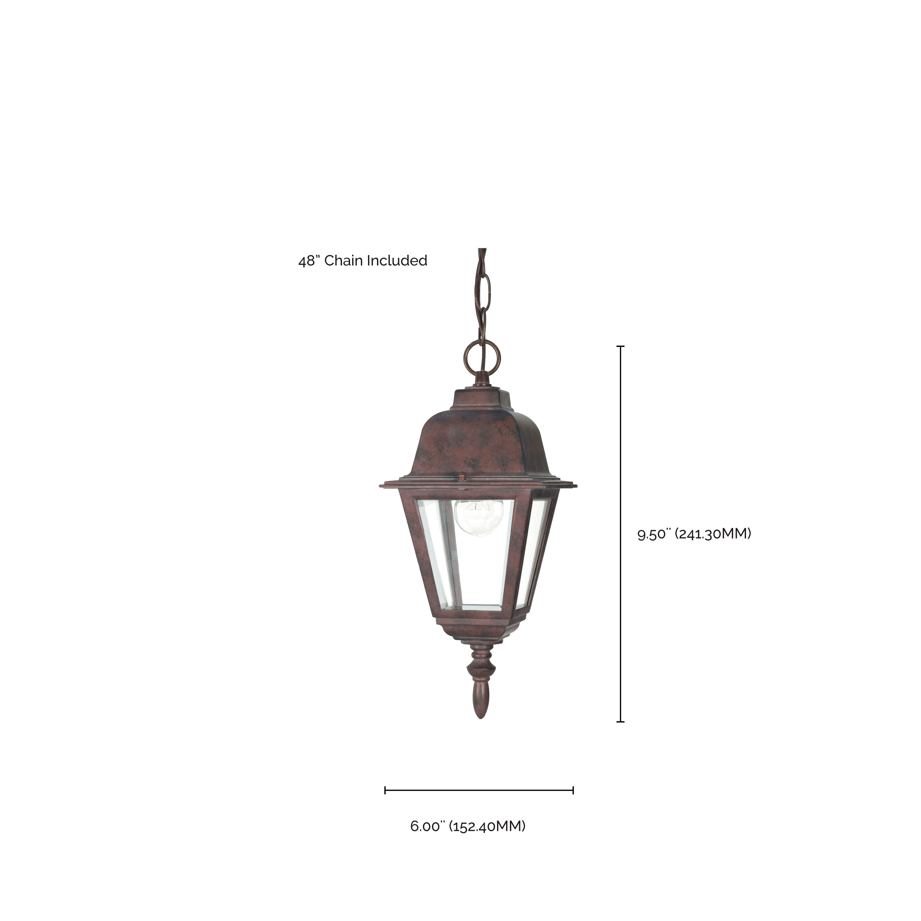 BRITON 1 LT 10" HANGNG LANTERN - 60-488