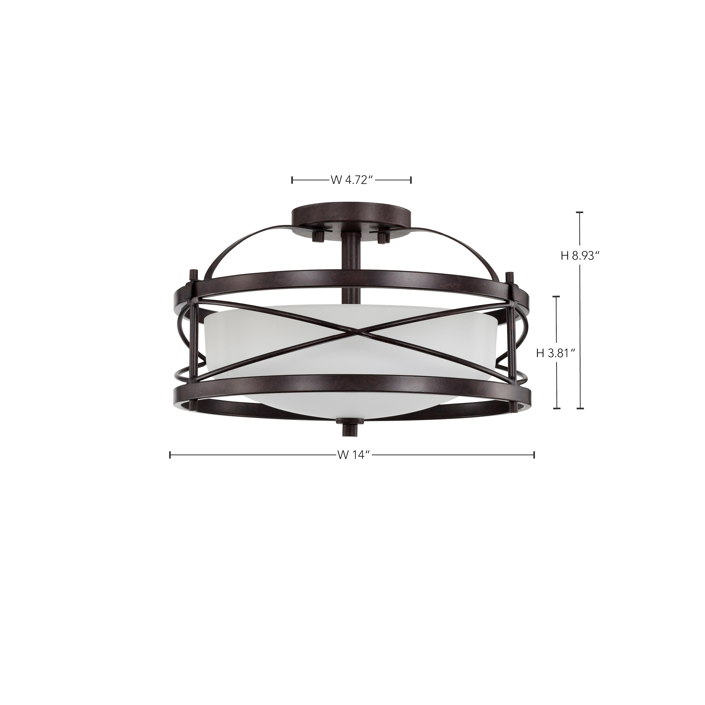GINGER - 2 LT SEMI FLUSH - 60-5335