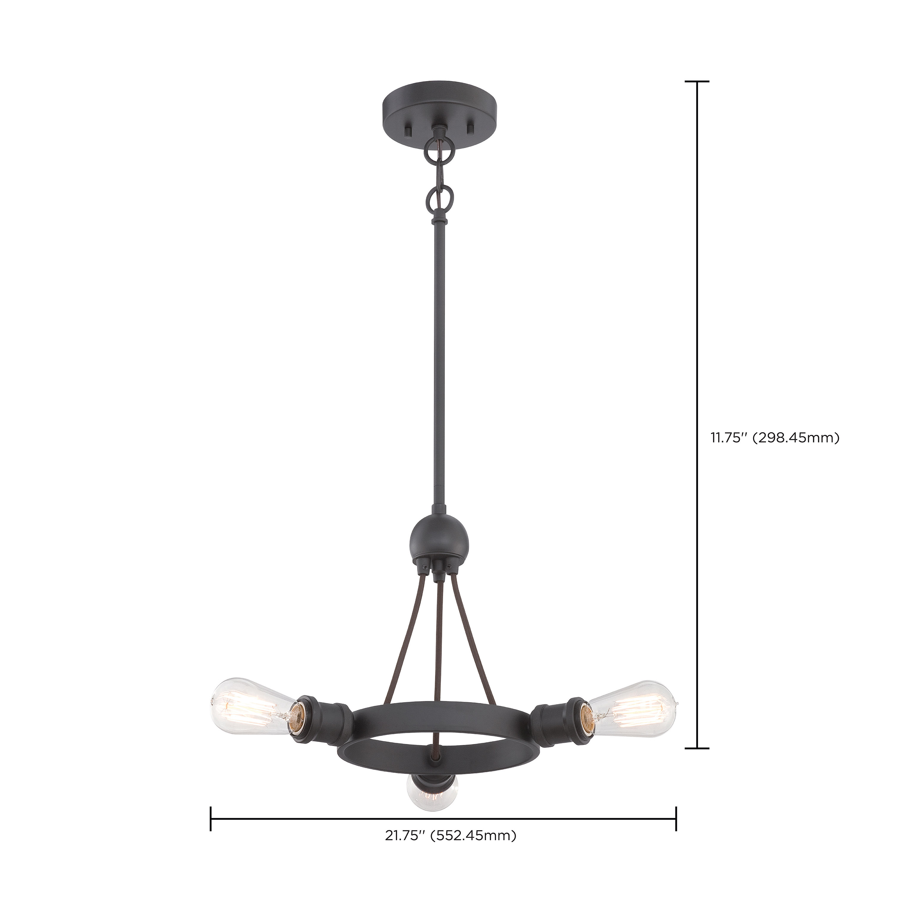 PAXTON 3 LIGHT SEMI FLUSH - 60-5723