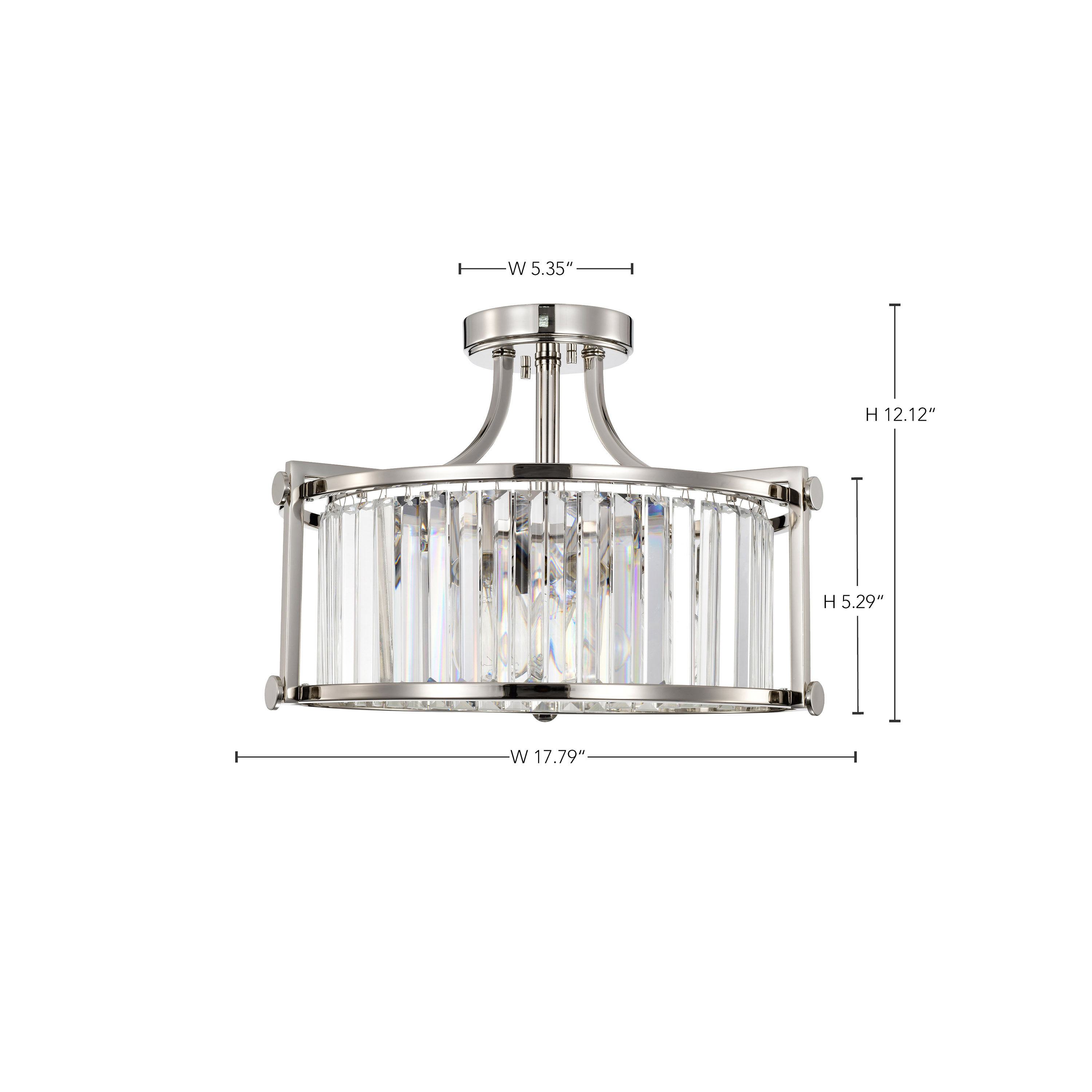 KRYS 3 LIGHT SEMI FLUSH - 60-5763