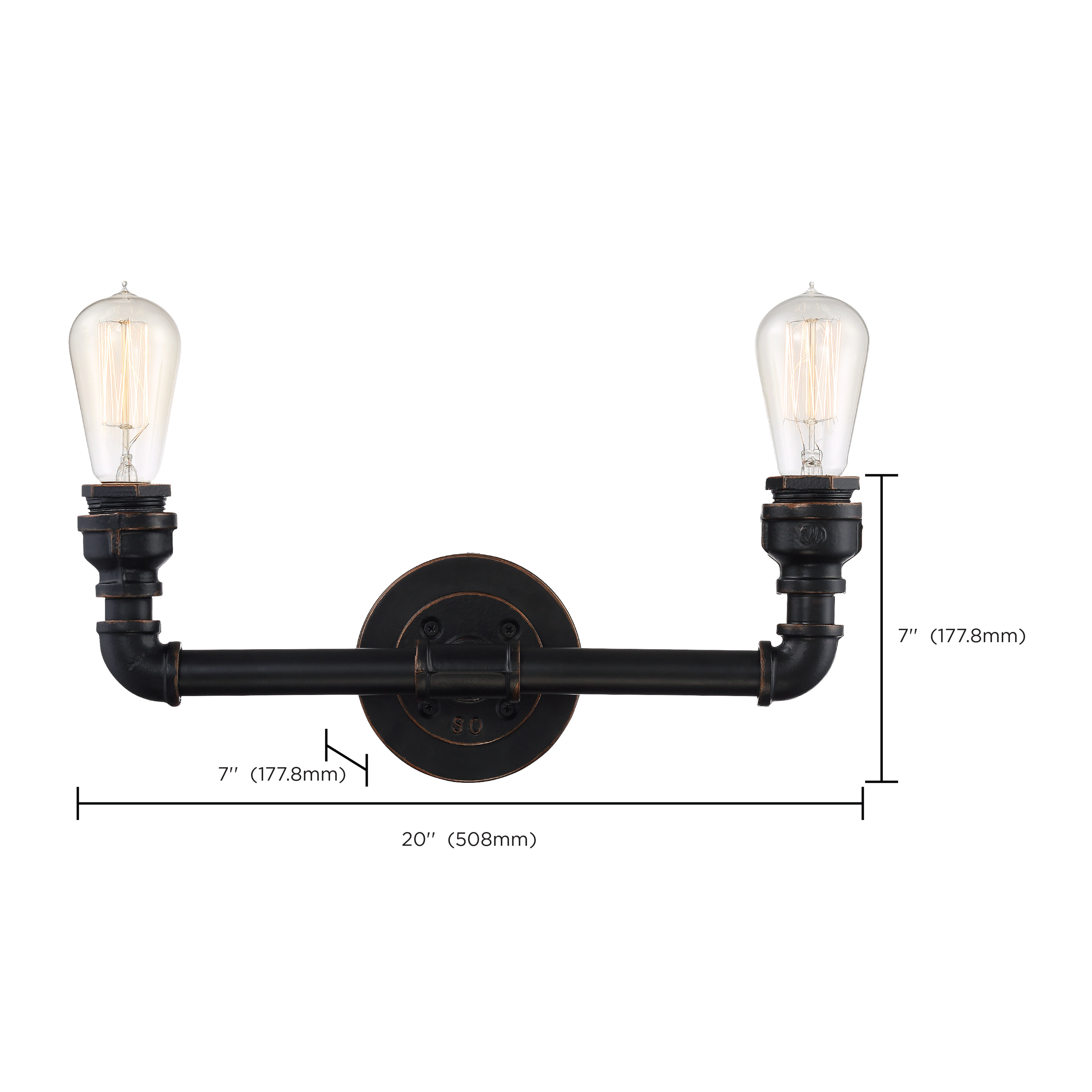 IRON 2 LIGHT VANITY FIXTURE - 60-5792