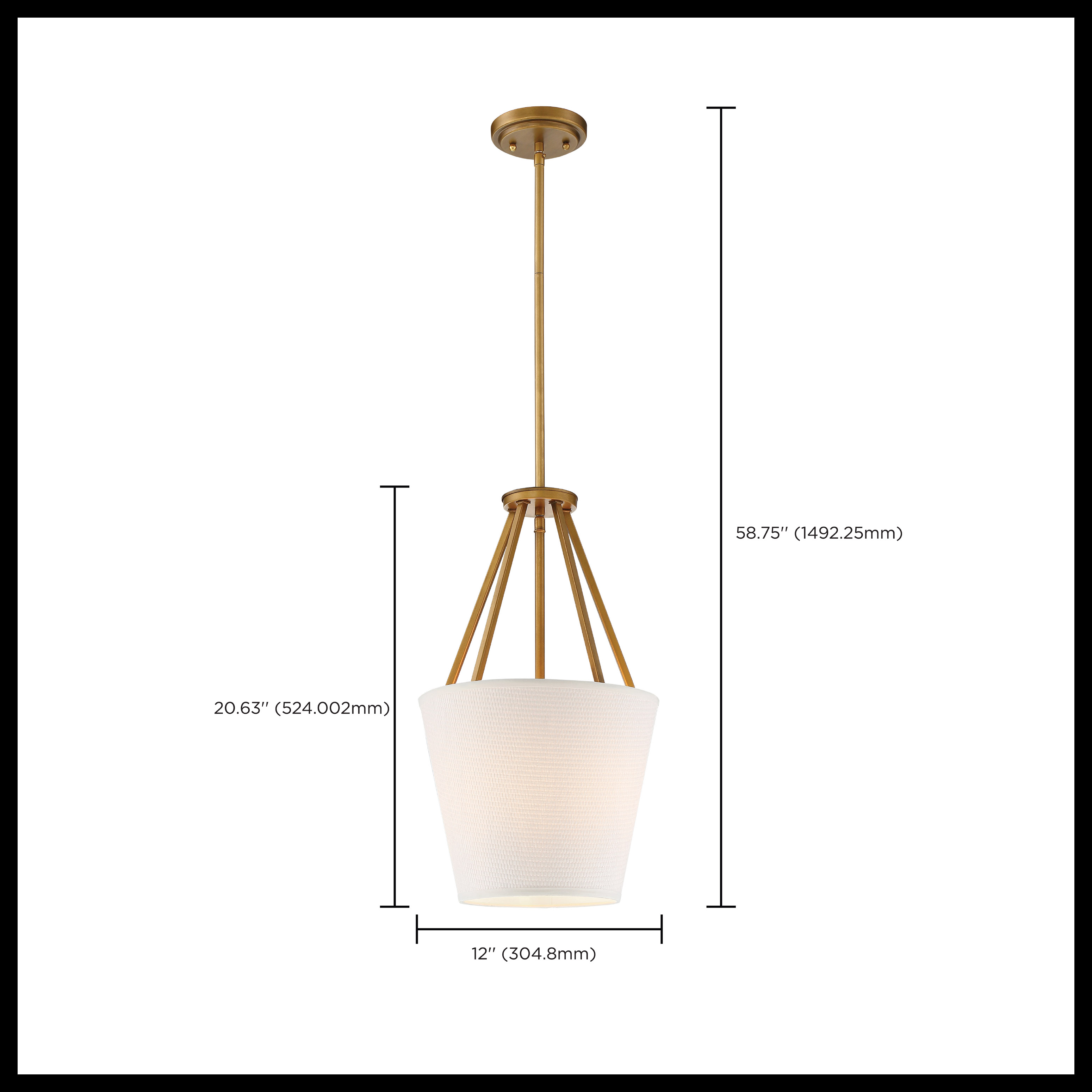 SENECA 3 LIGHT 12" PENDANT - 60-5842