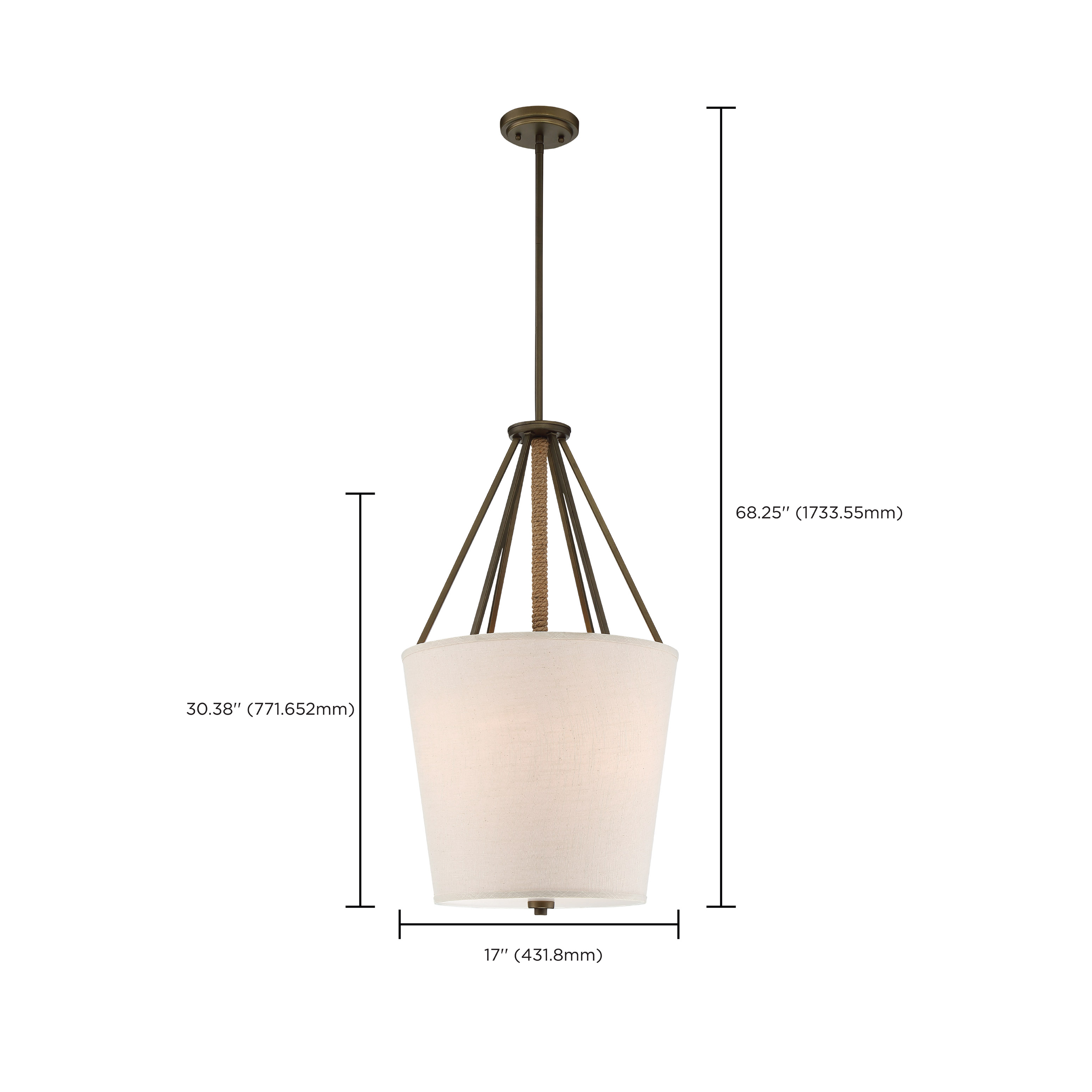SENECA 3 LIGHT 17" PENDANT - 60-5899