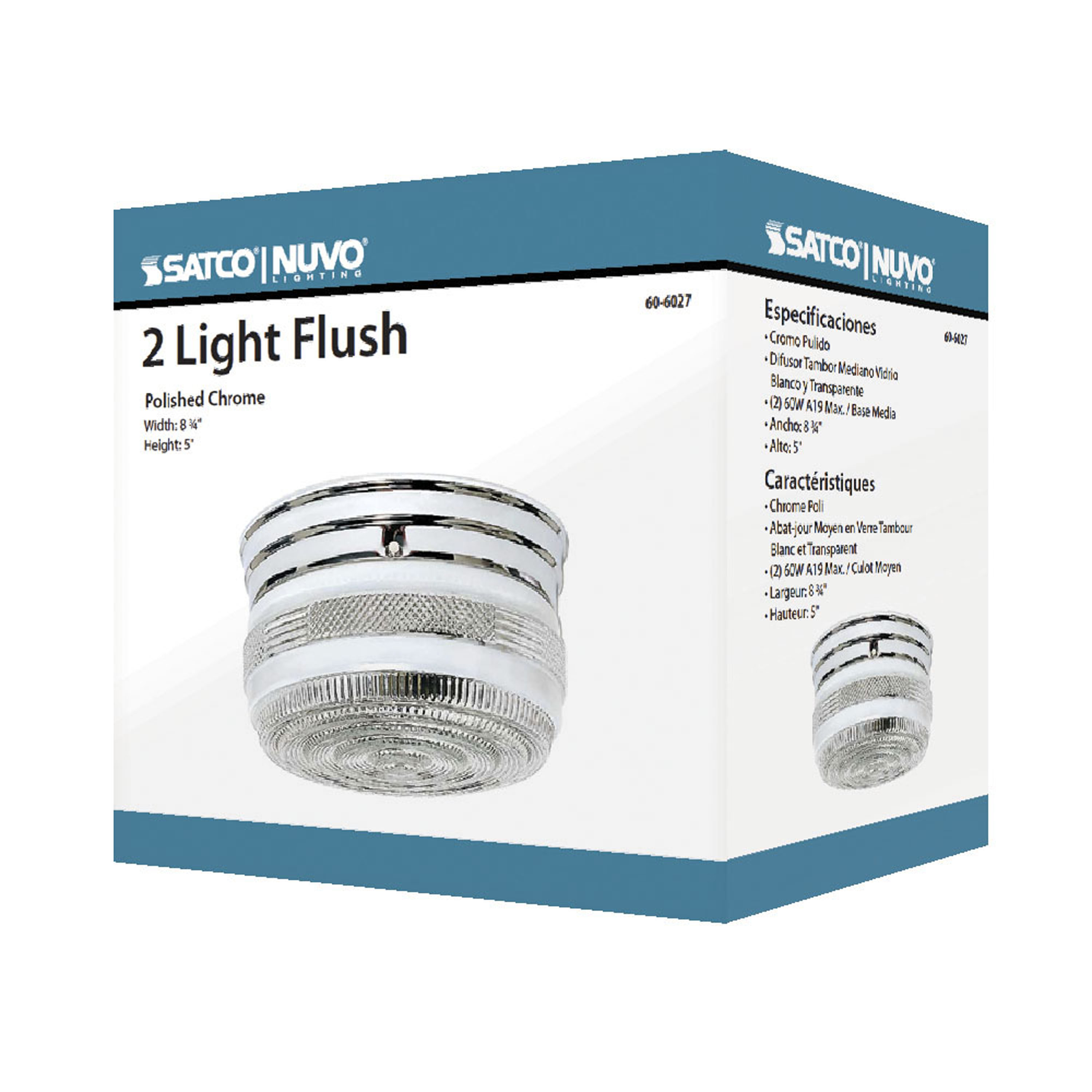 2 LT MEDIUM FLUSH MOUNT DRUM - 60-6027