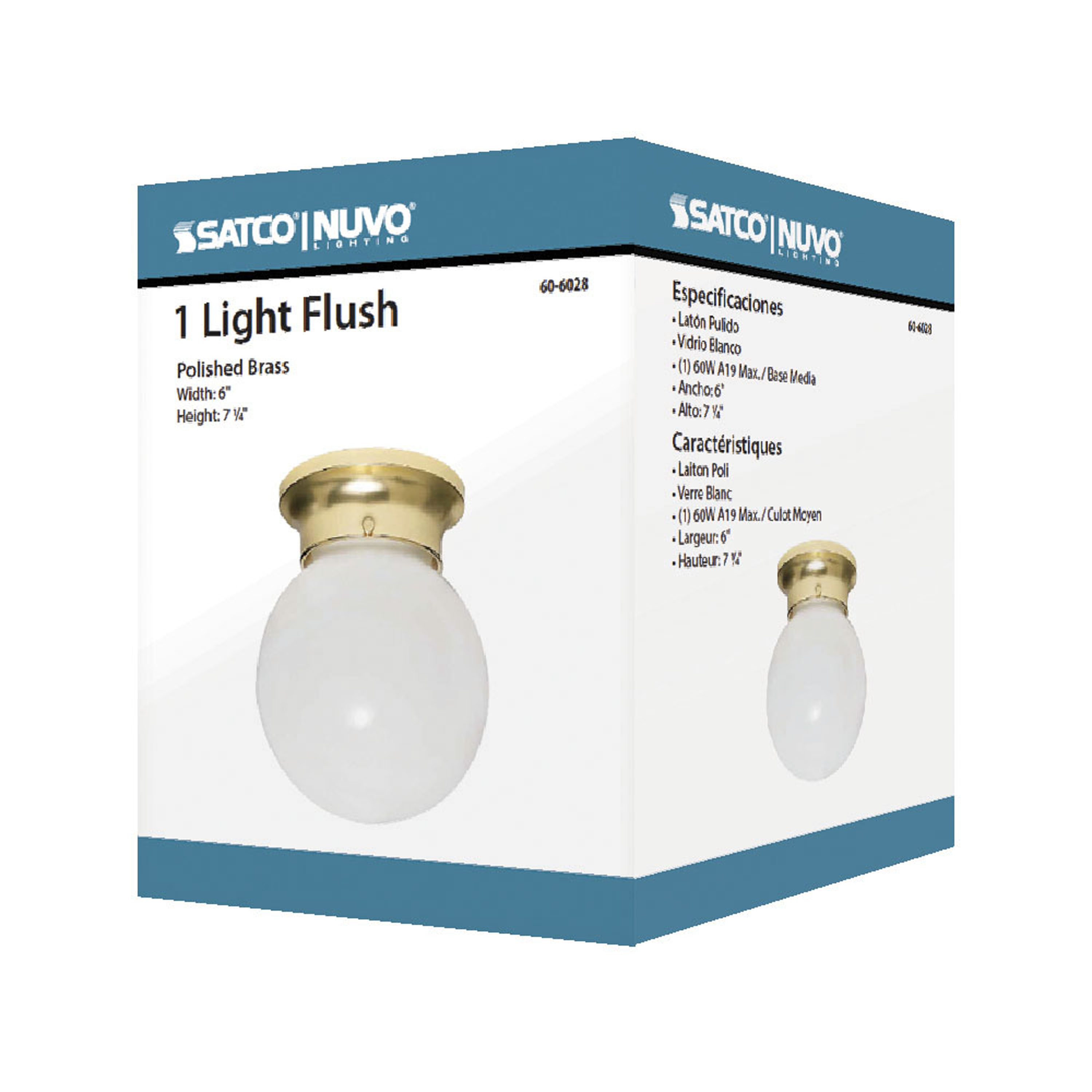 1 LIGHT 6" BALL FIXTURE - 60-6028