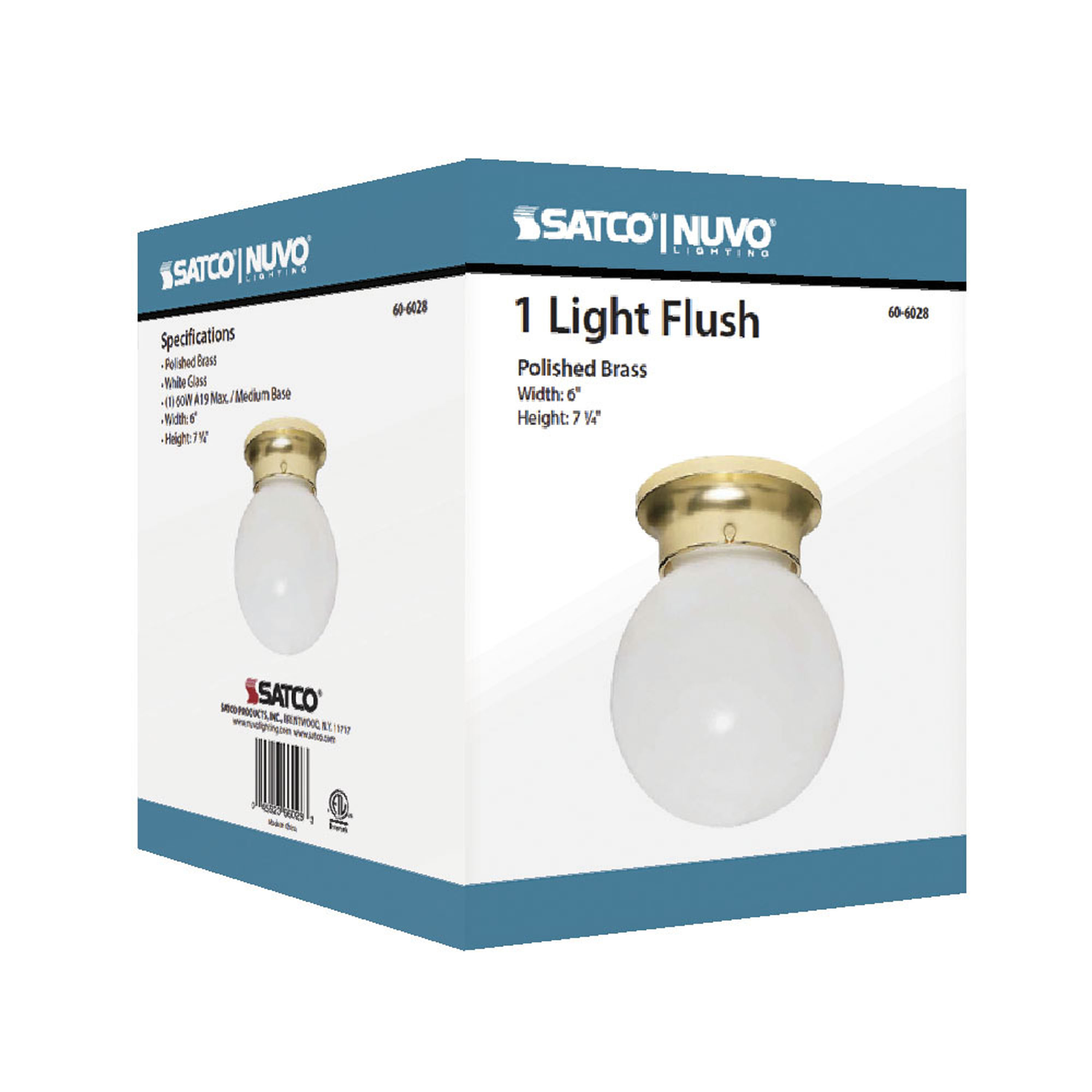 1 LIGHT 6" BALL FIXTURE - 60-6028