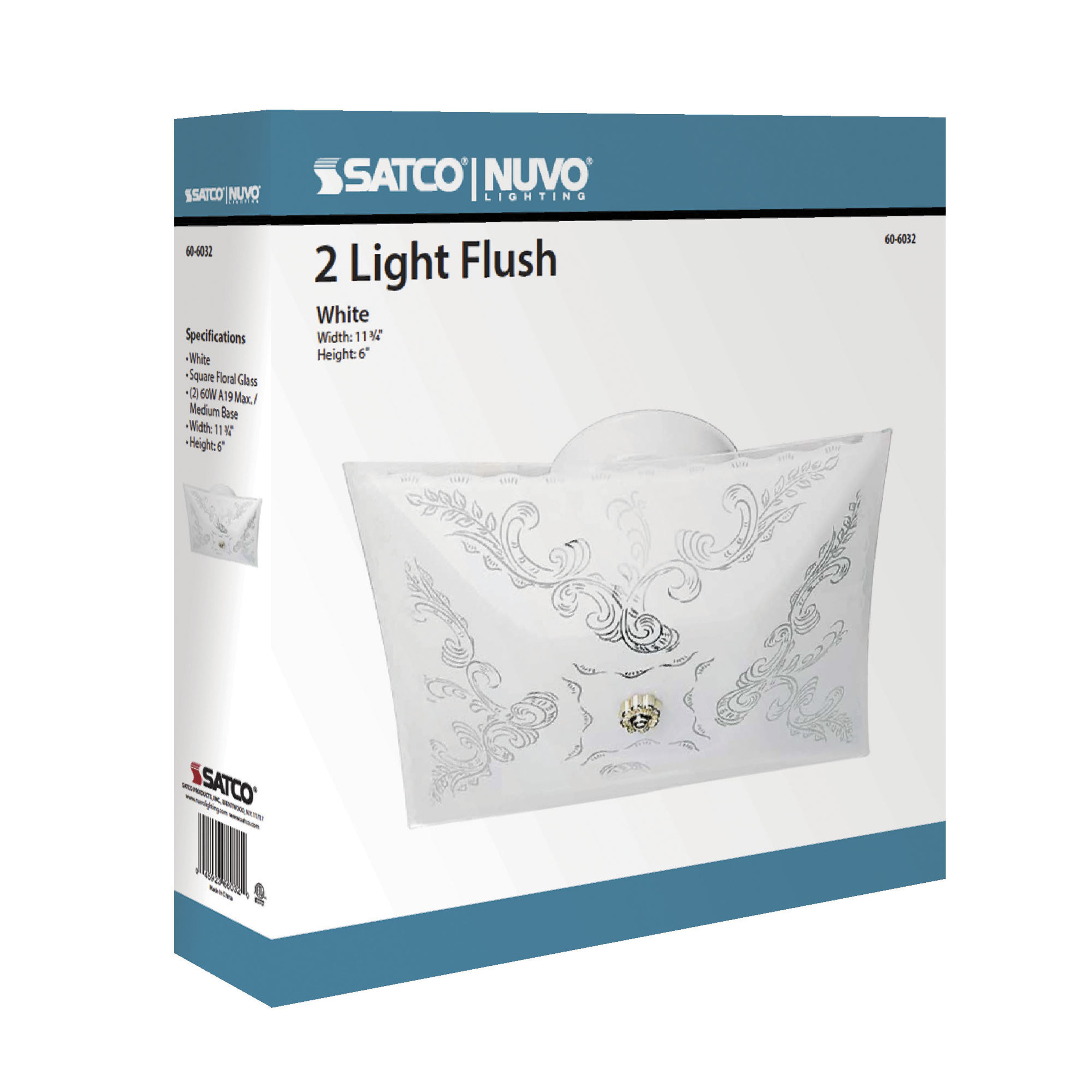 2 LIGHT SQUARE CEILING FLUSH - 60-6032