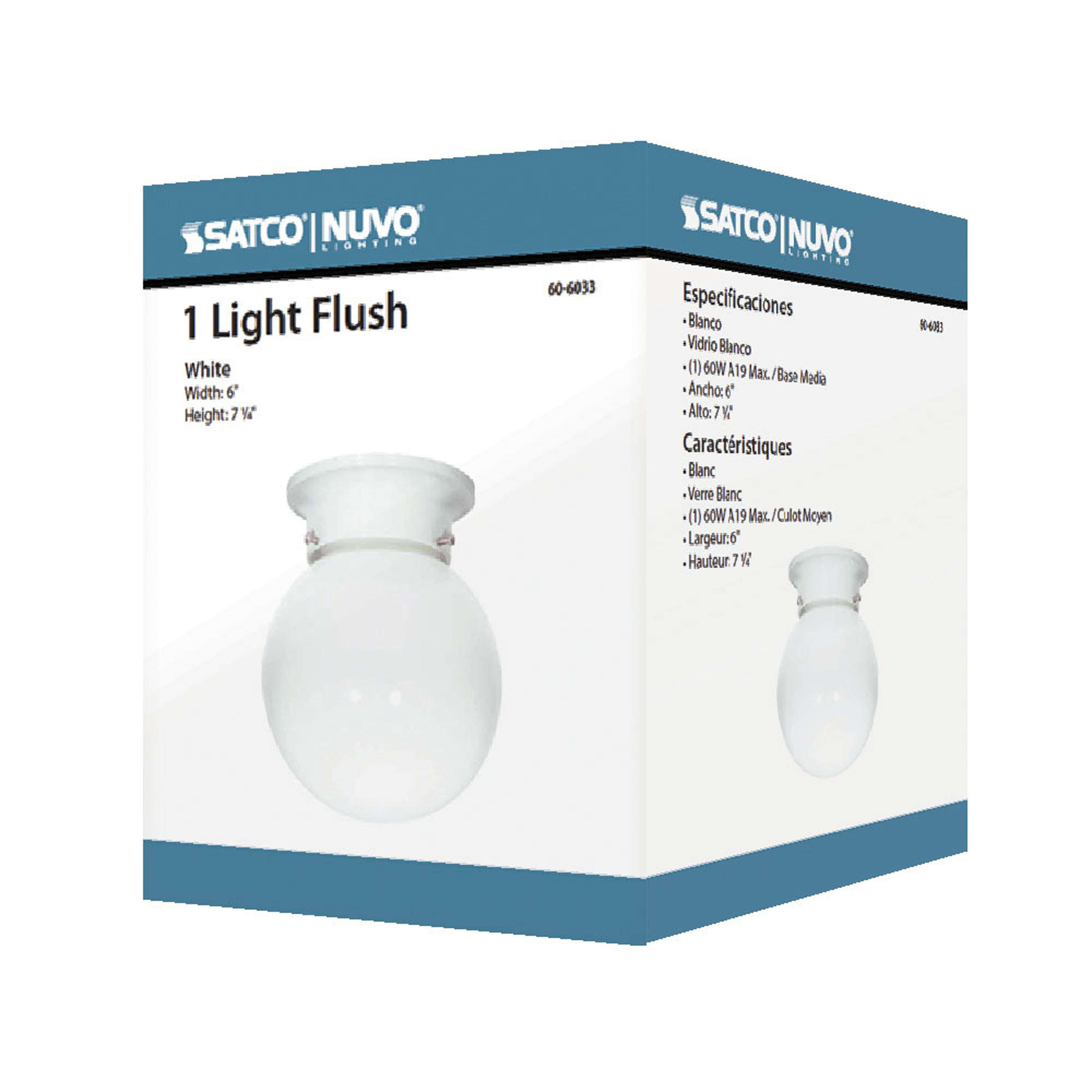 1 LIGHT 6" BALL FIXTURE - 60-6033