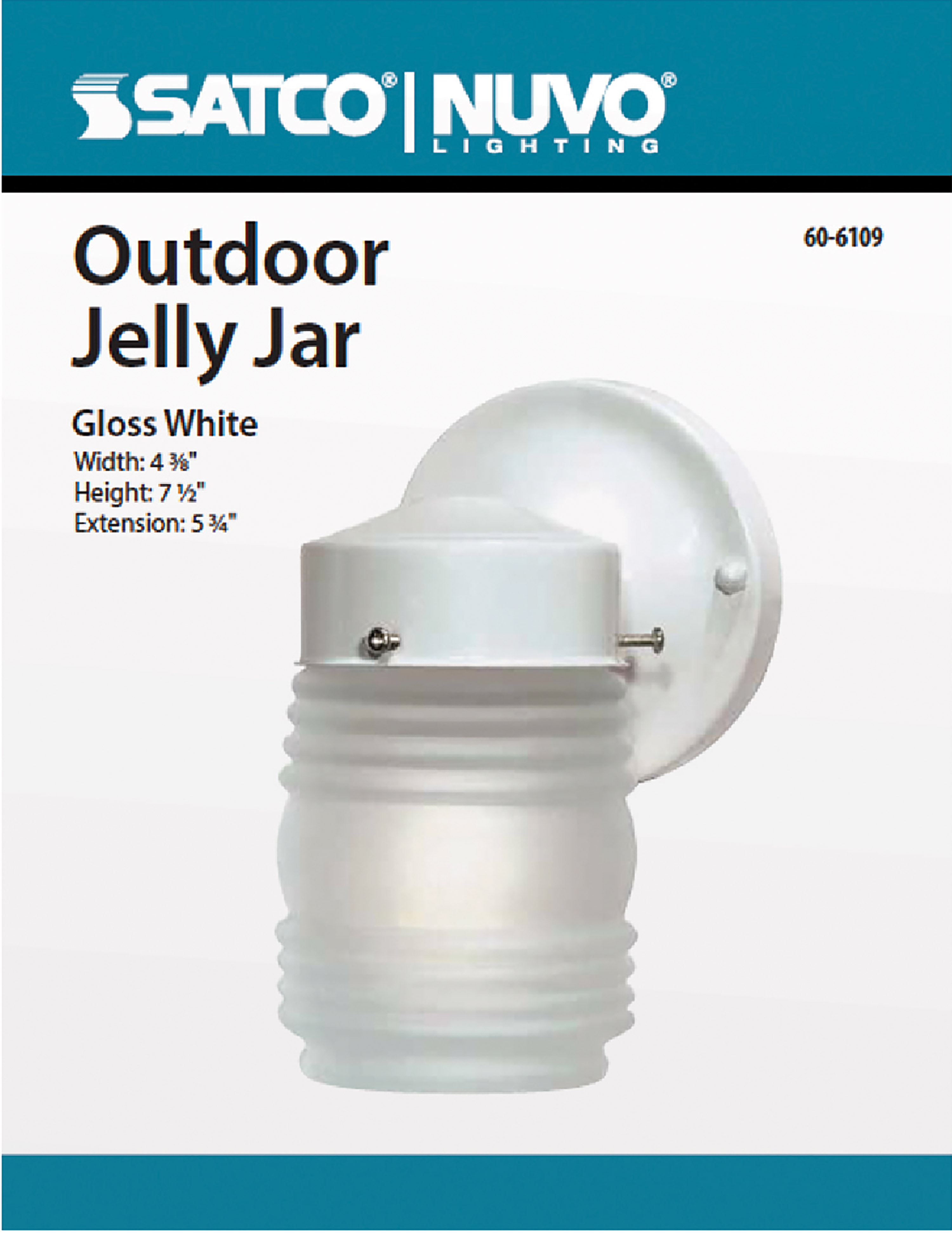 1 LIGHT OUTDOOR MASON JAR - 60-6109