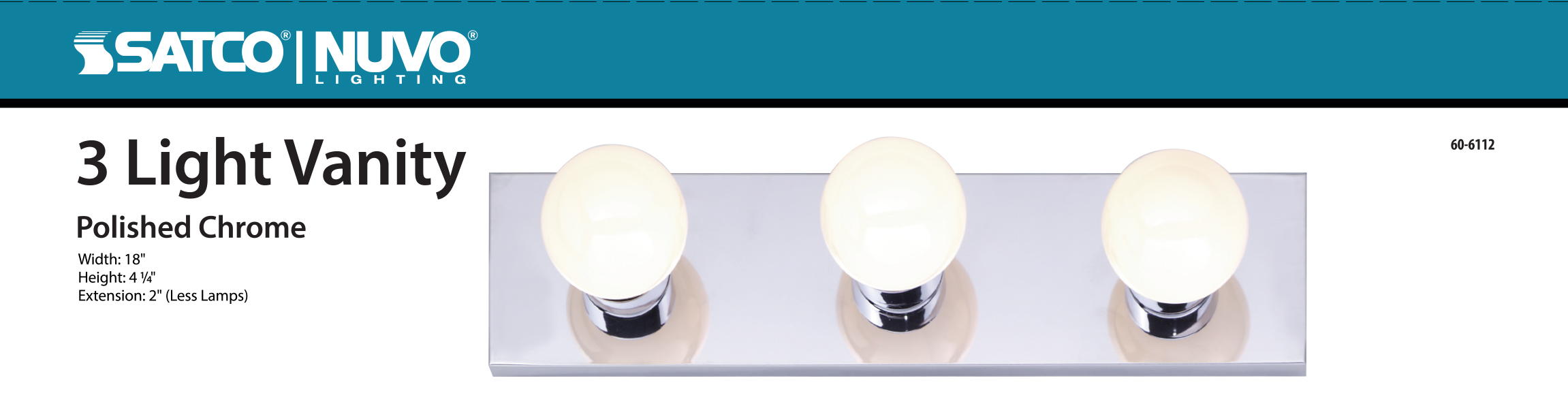 3 LIGHT 18" VANITY STRIP - 60-6112