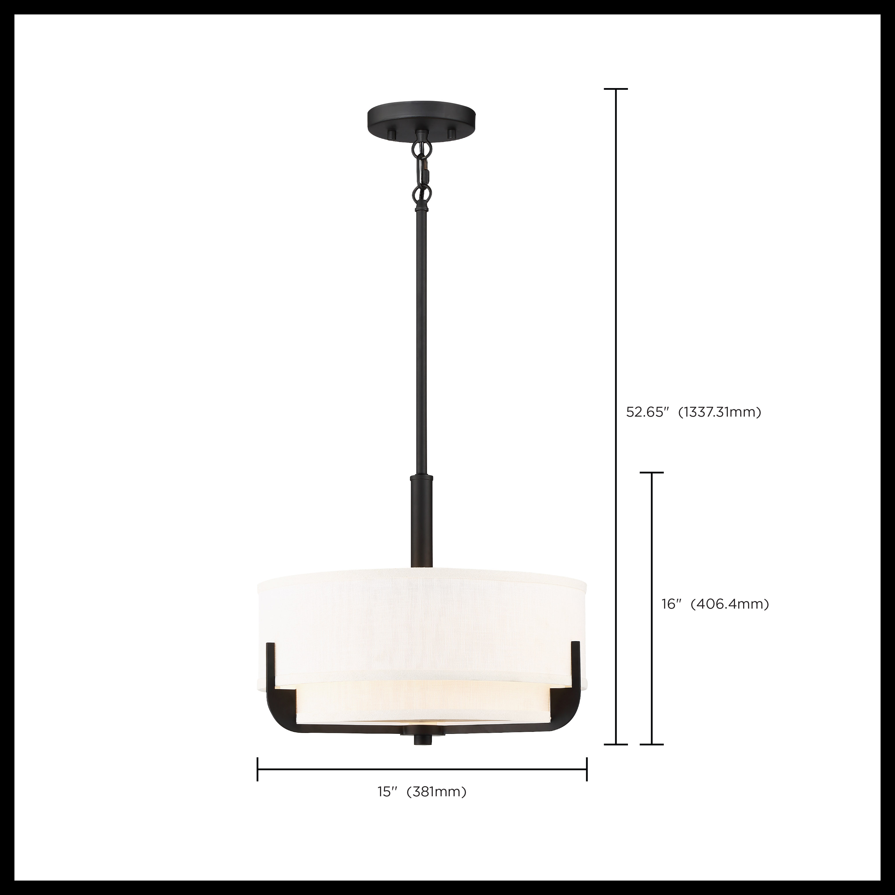 FRANKIE 3 LIGHT 14 IN PENDANT - 60-6543