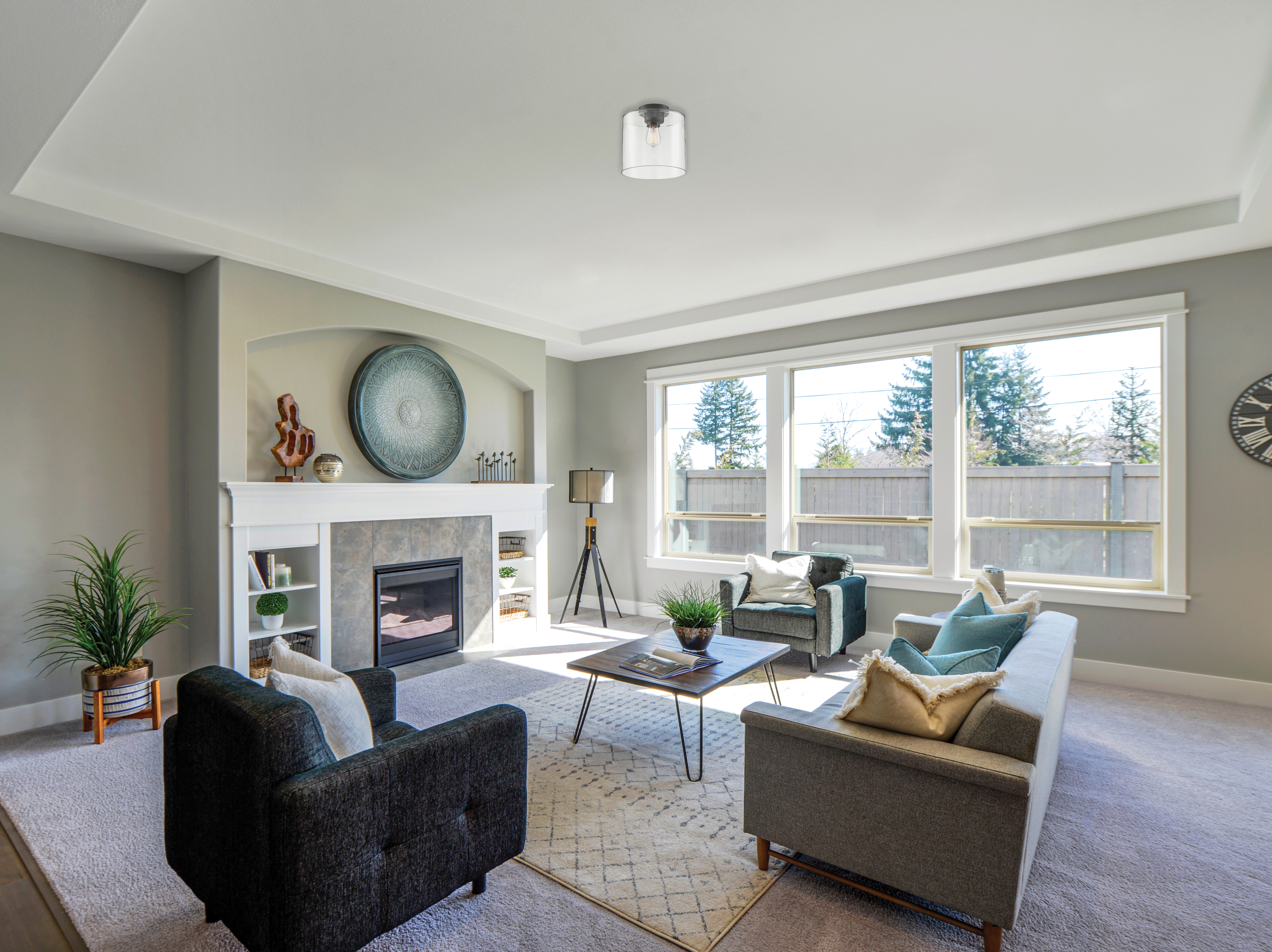 CHANTECLEER 1 LIGHT SEMI FLUSH - 60-6779