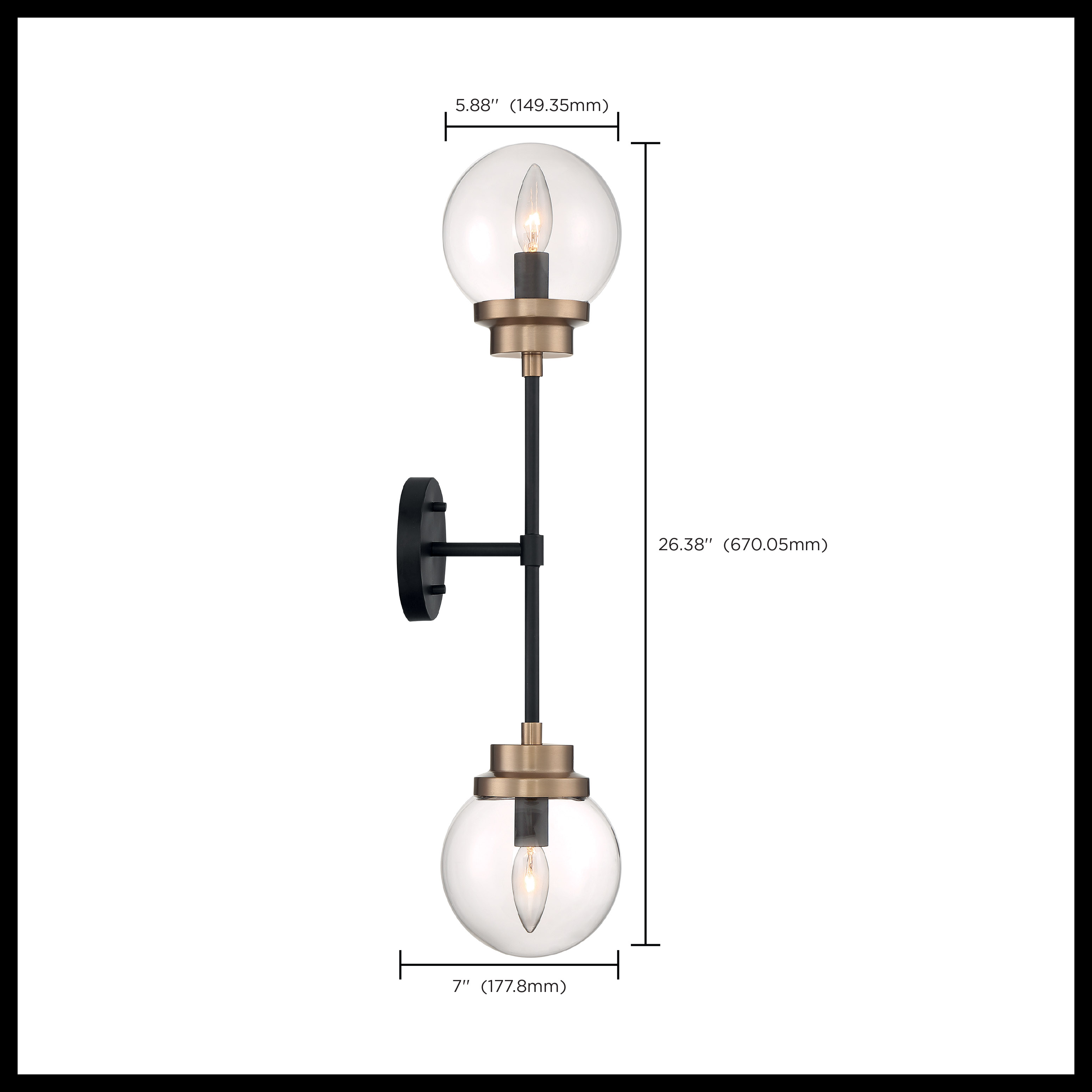 AXIS 2 LIGHT WALL SCONCE - 60-7122