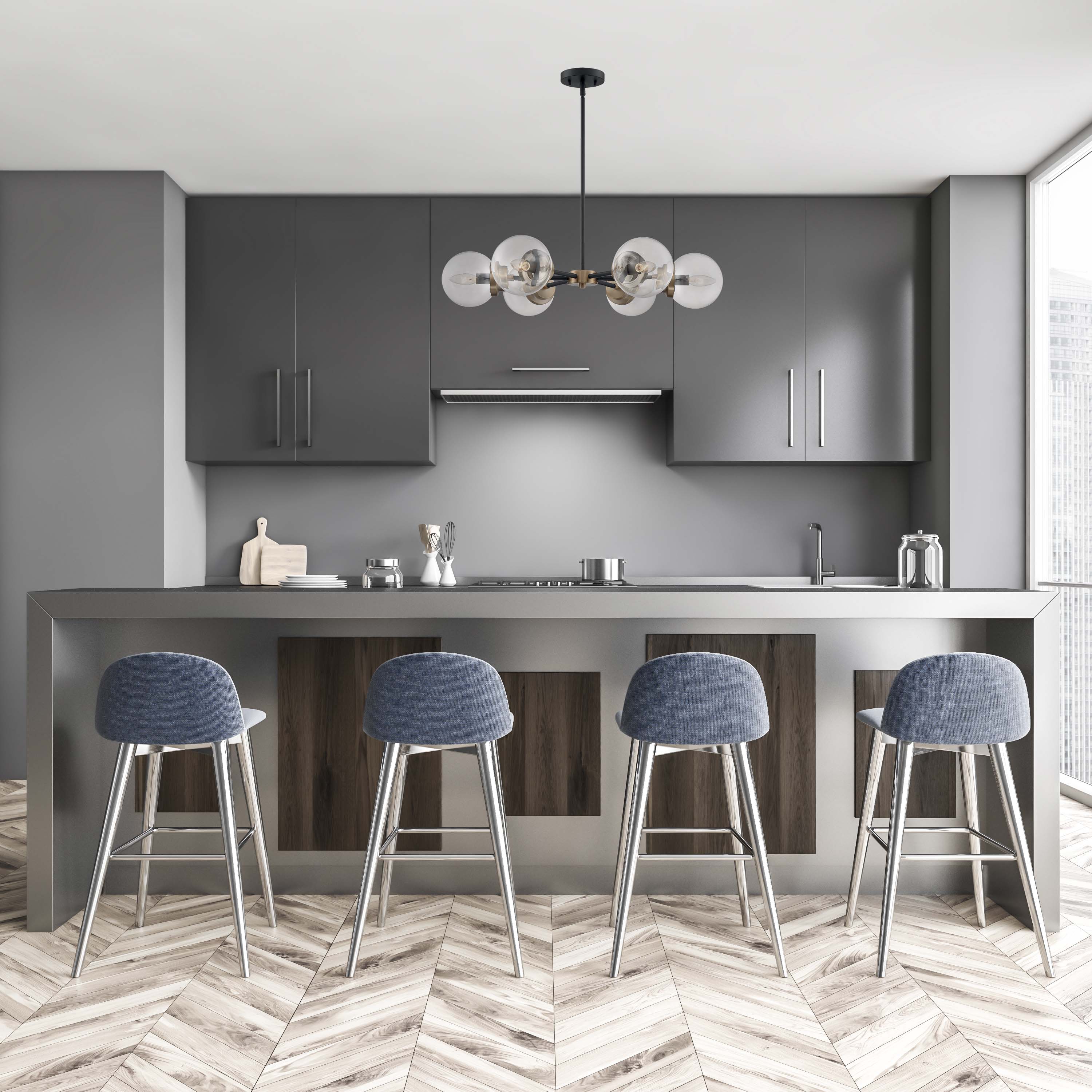 AXIS 6 LIGHT CHANDELIER - 60-7126