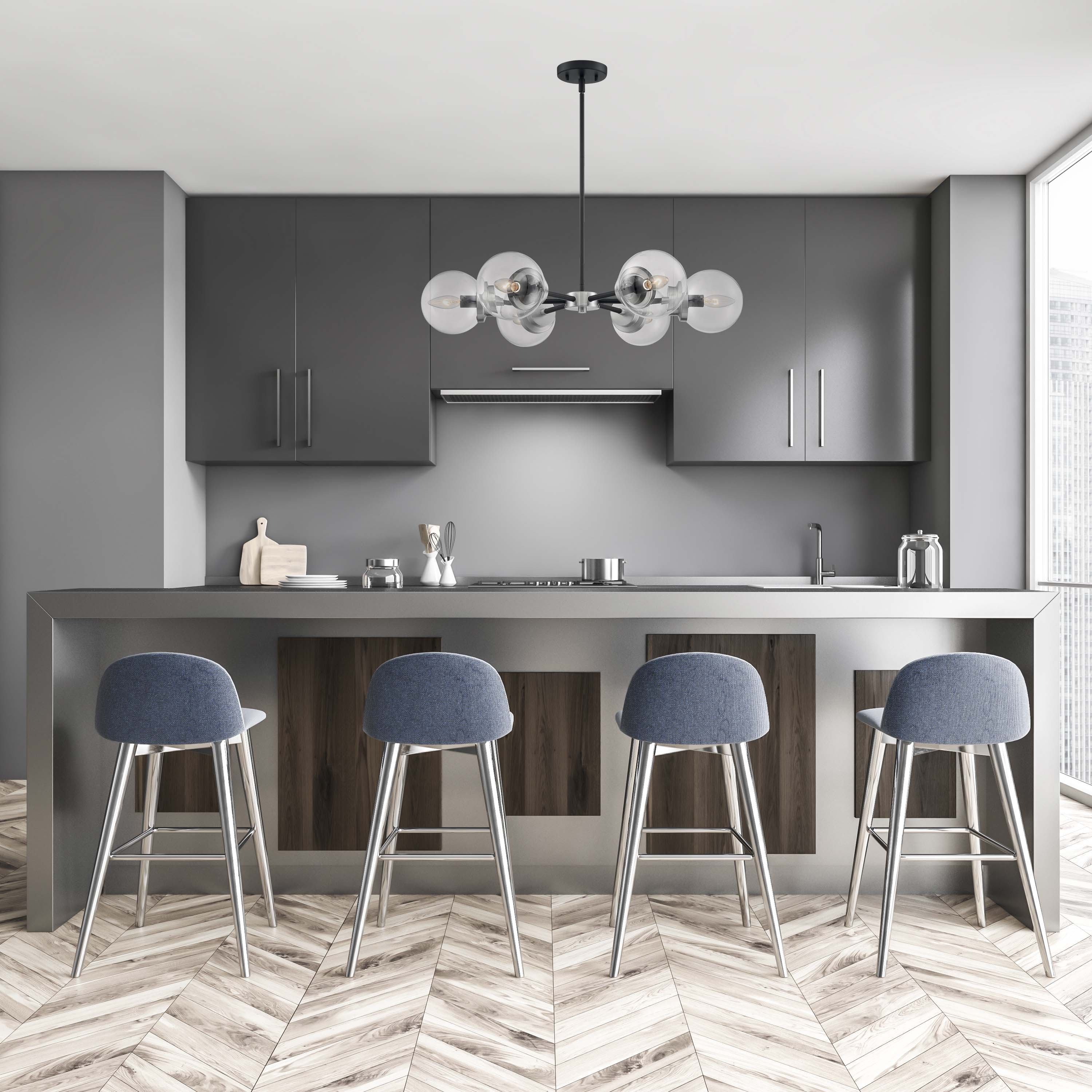 AXIS 6 LIGHT CHANDELIER - 60-7136