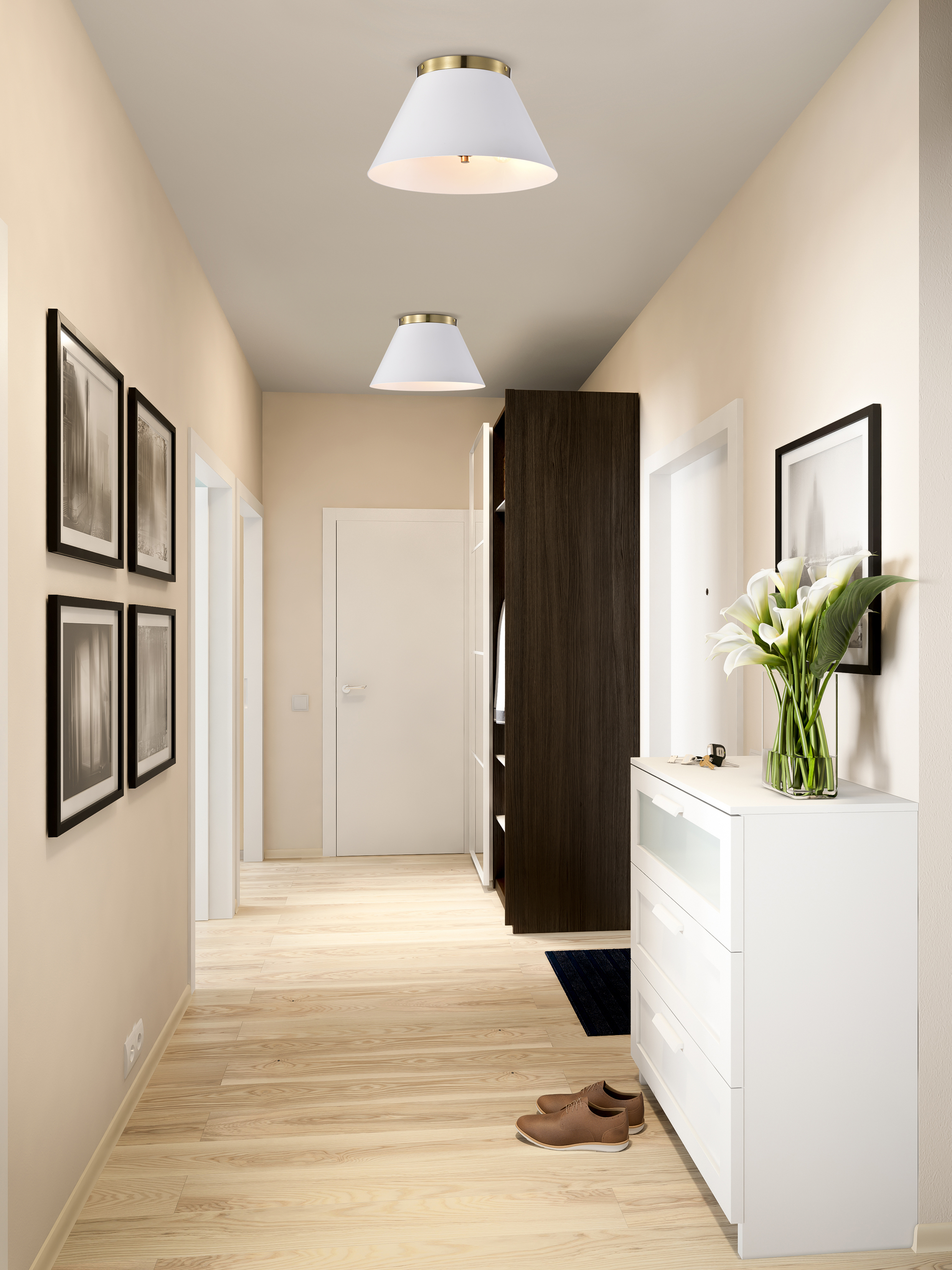 DOVER 3 LIGHT SMALL FLUSH - 60-7418