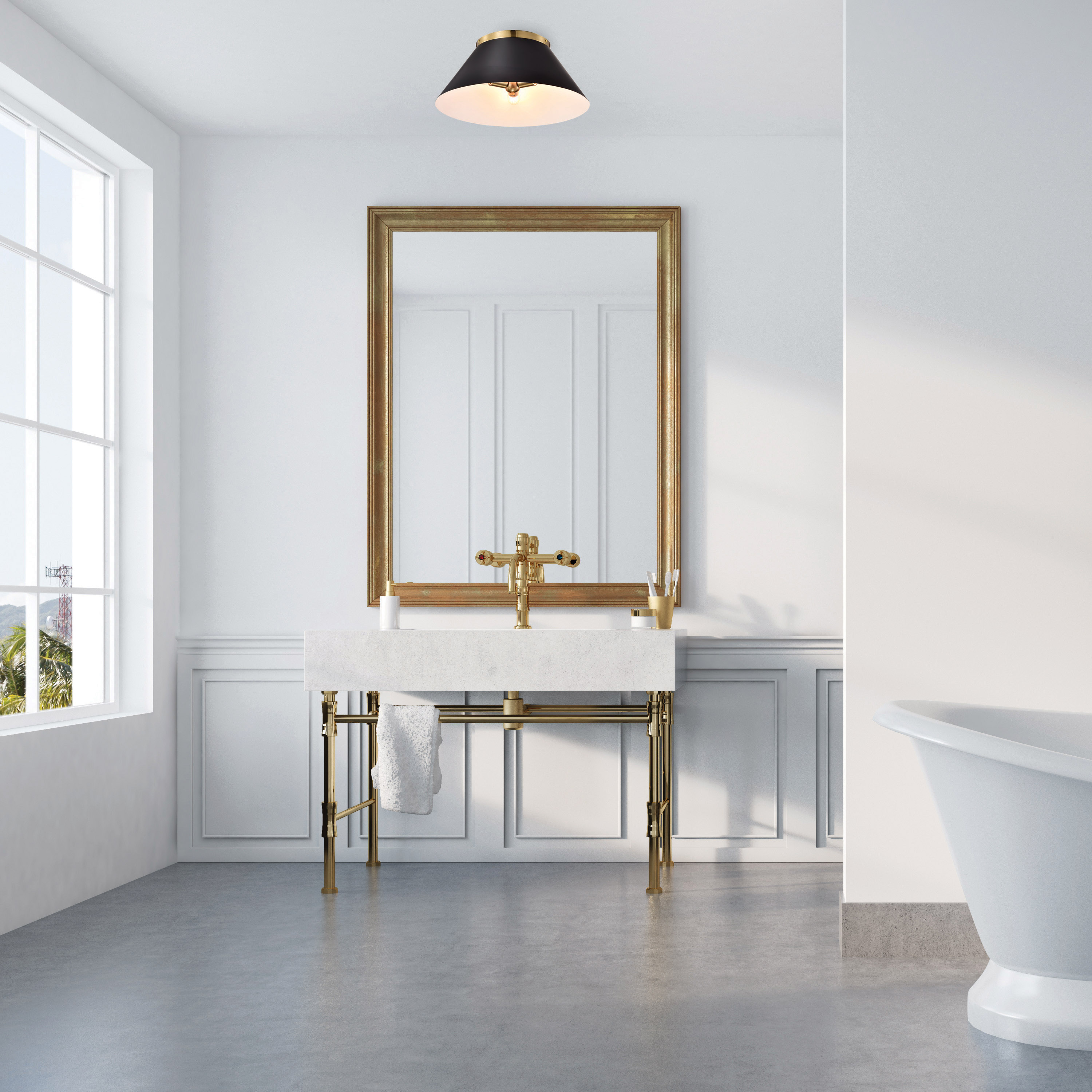 DOVER 3 LIGHT LARGE FLUSH - 60-7420