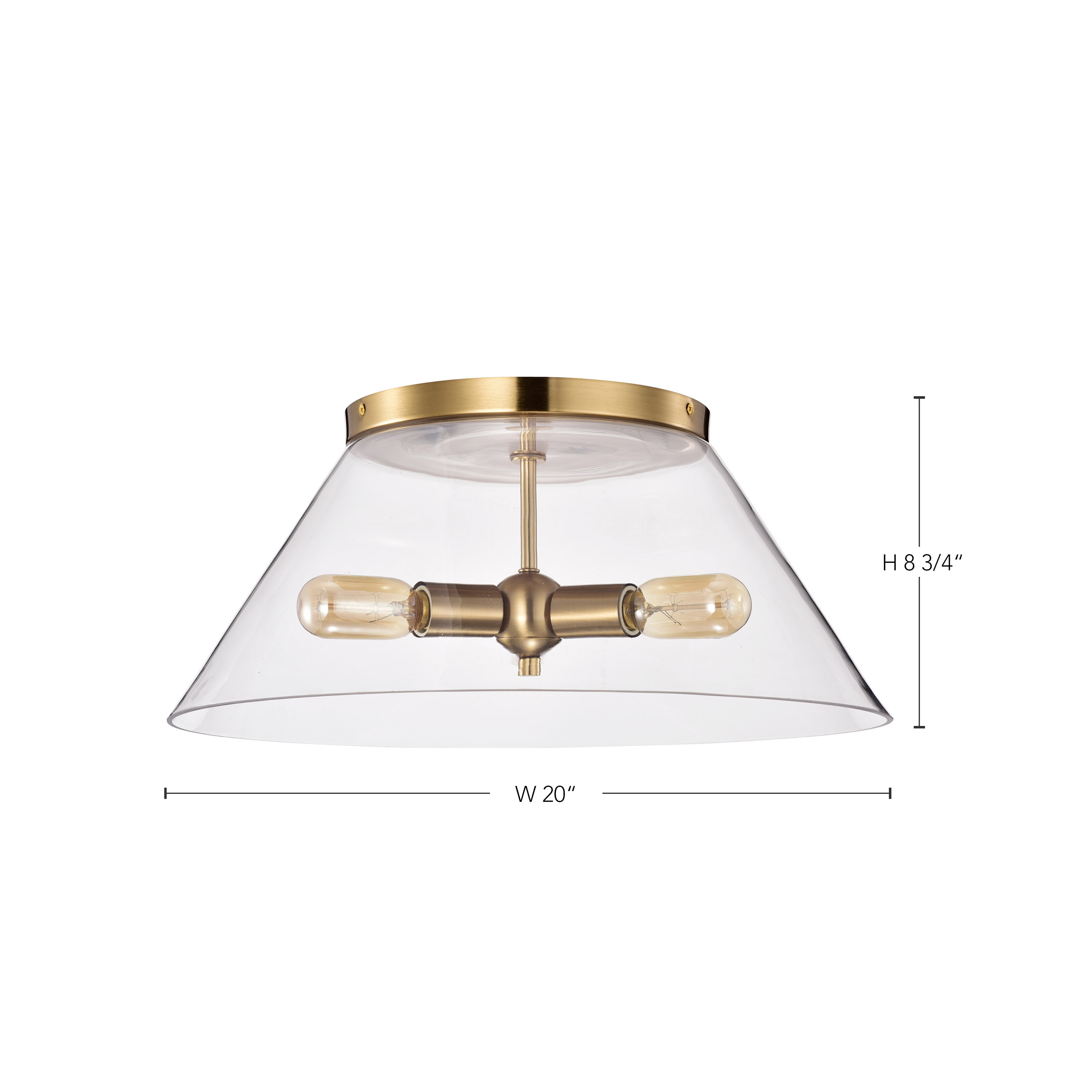 DOVER 3 LIGHT LARGE FLUSH - 60-7422