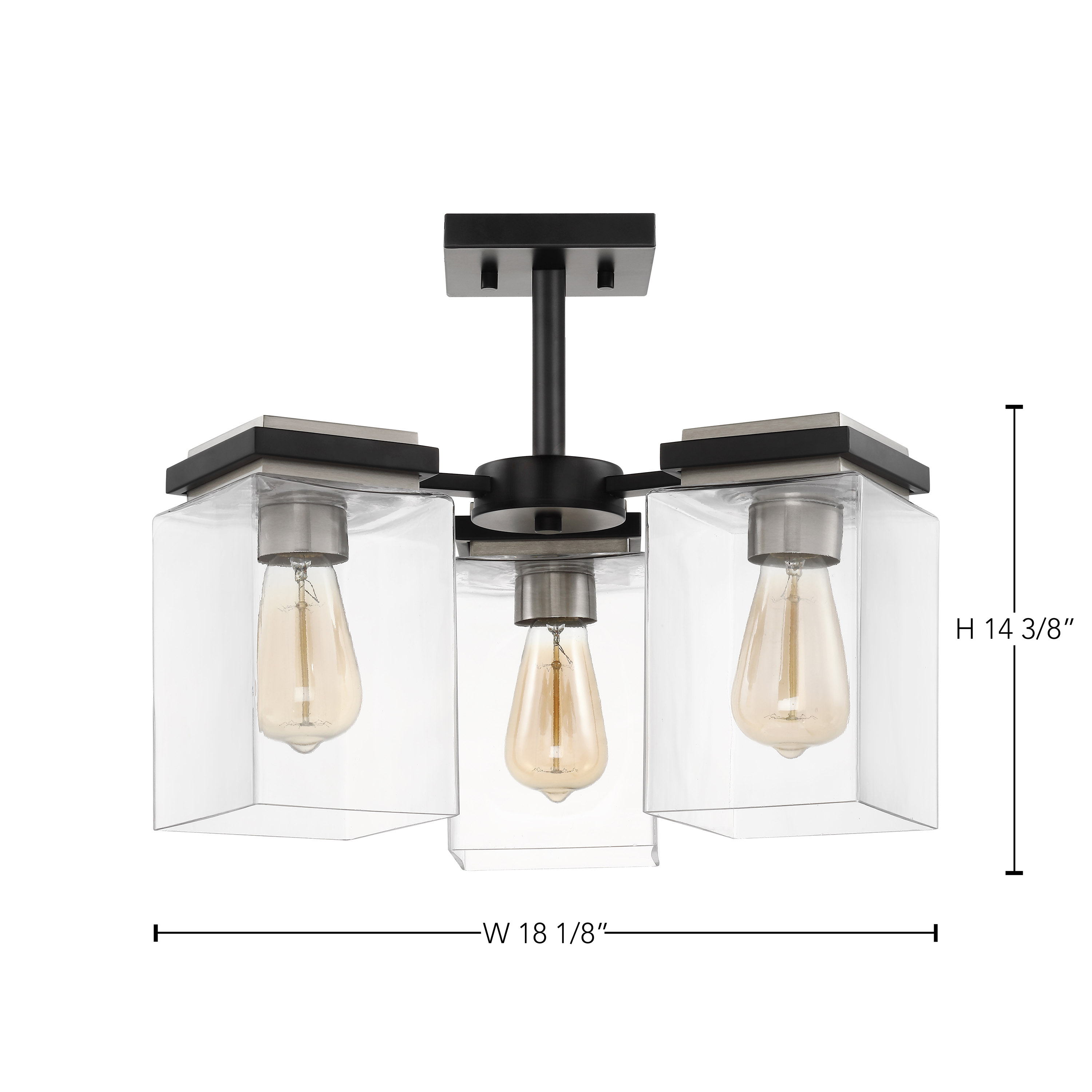 CROSSROADS 3 LT SEMI FLUSH - 60-7658