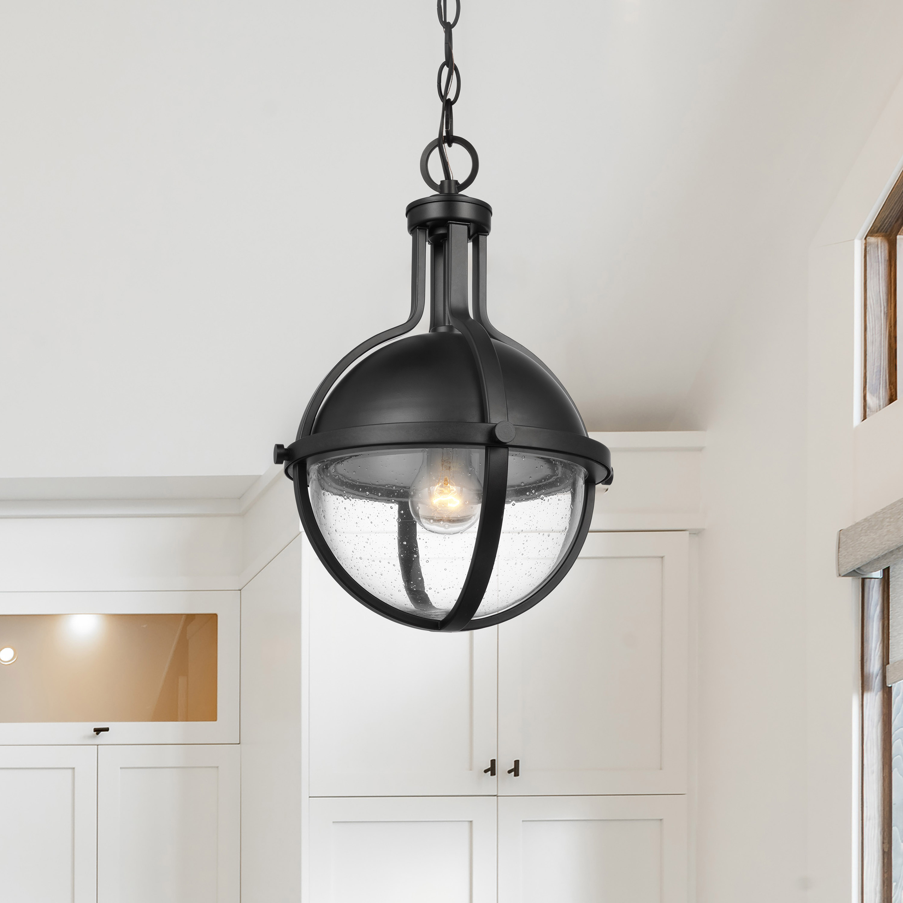 LINCOLN 1LT MED PEND MATTE BLK - 60-7674