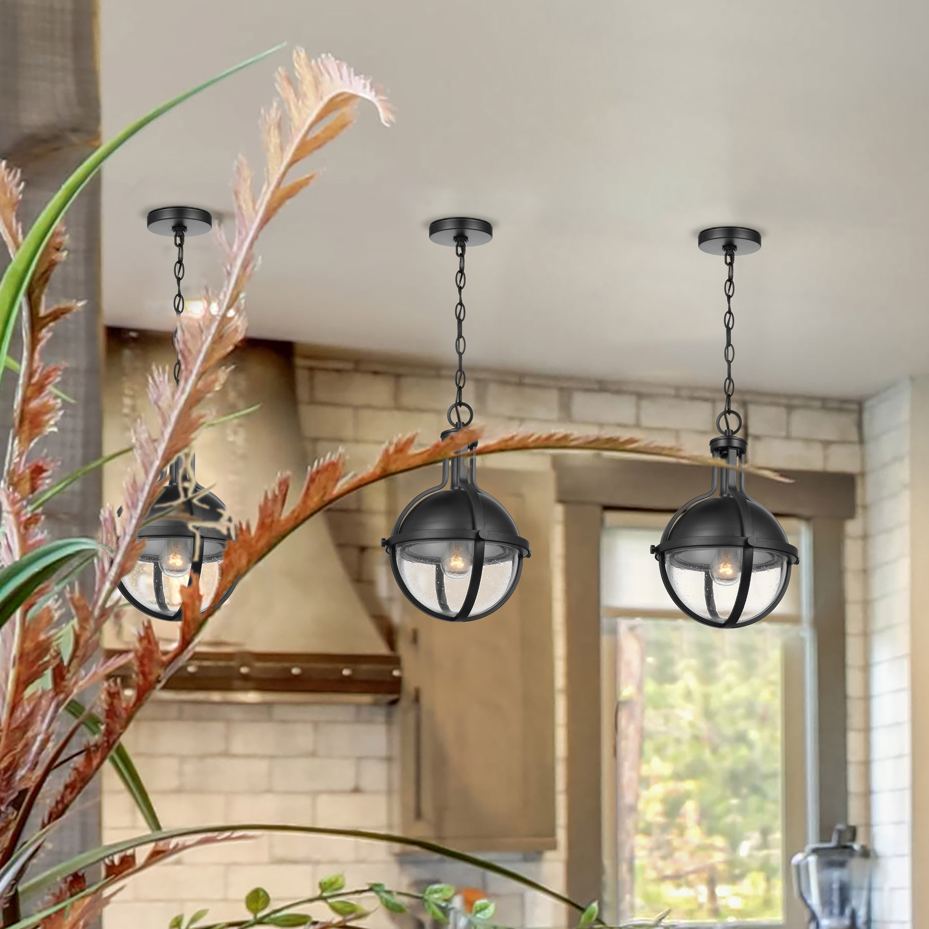 LINCOLN 1LT MED PEND MATTE BLK - 60-7674