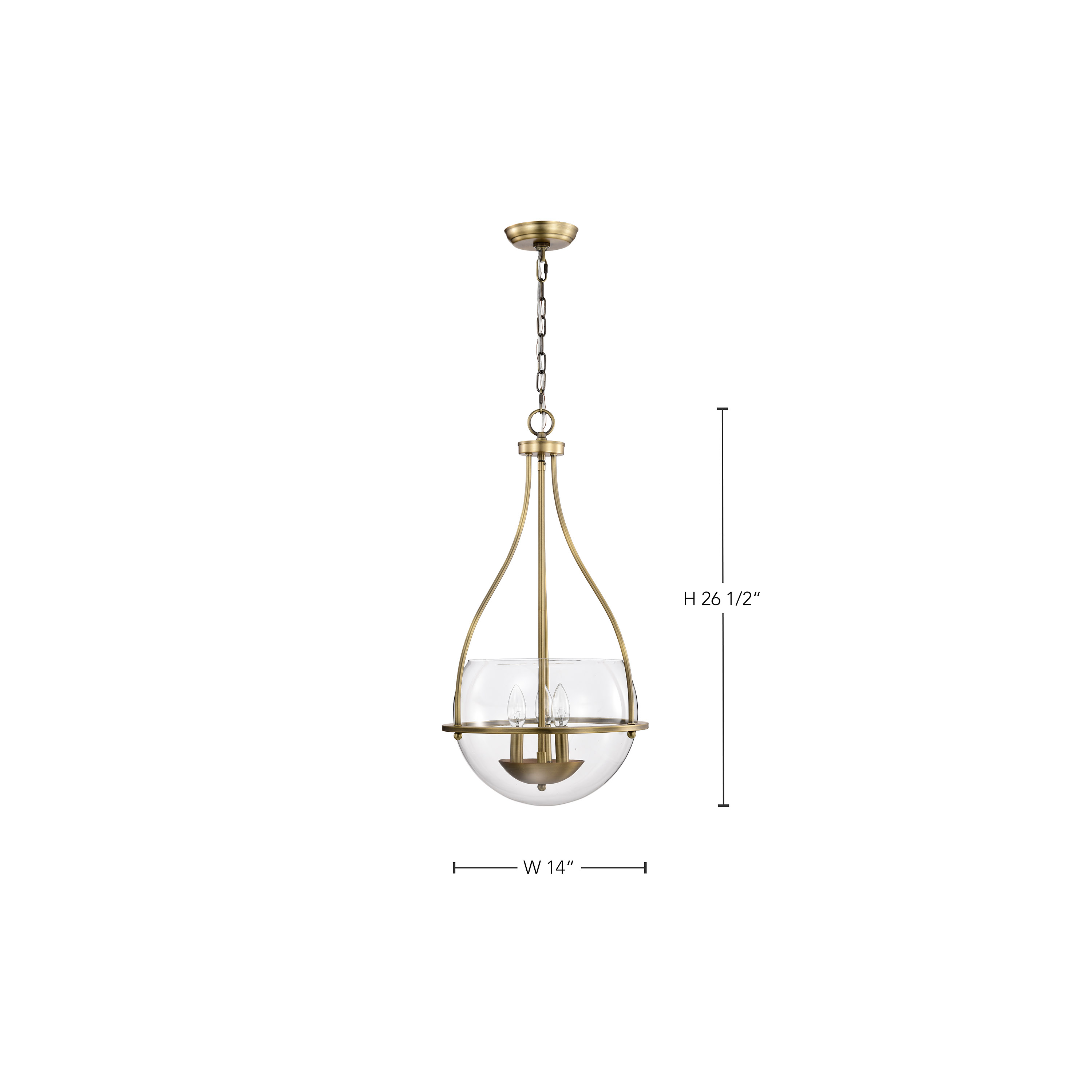 AMADO 3 LIGHT 14" PENDANT - 60-7818