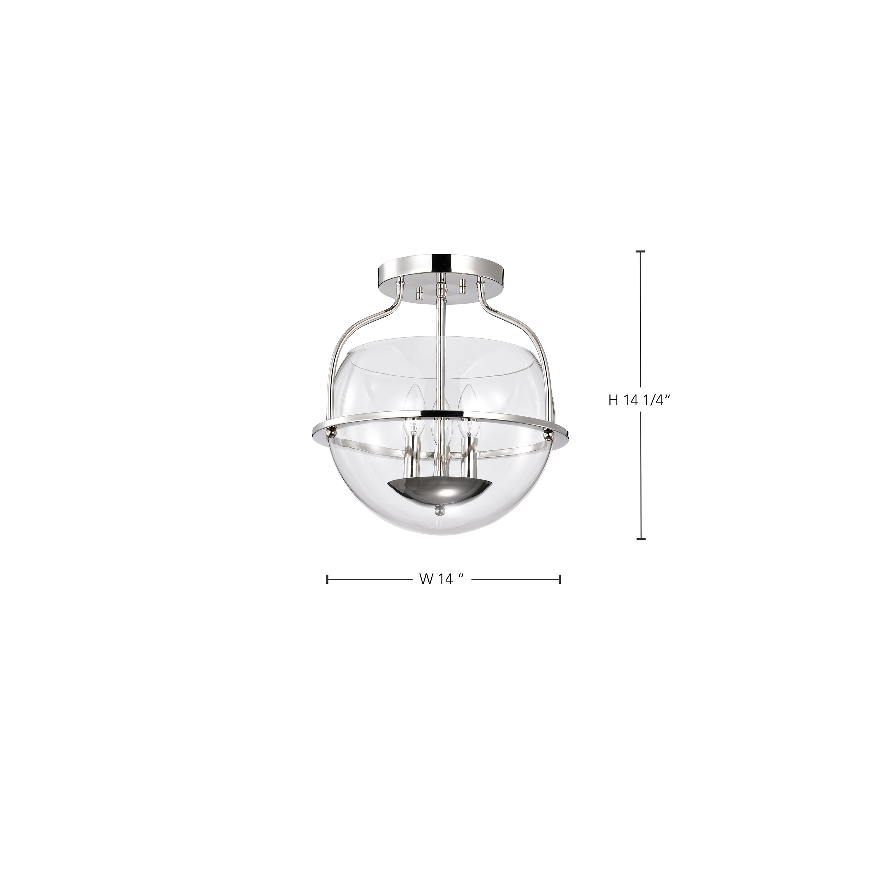 AMADO 3 LIGHT SEMI FLUSH MOUNT - 60-7822