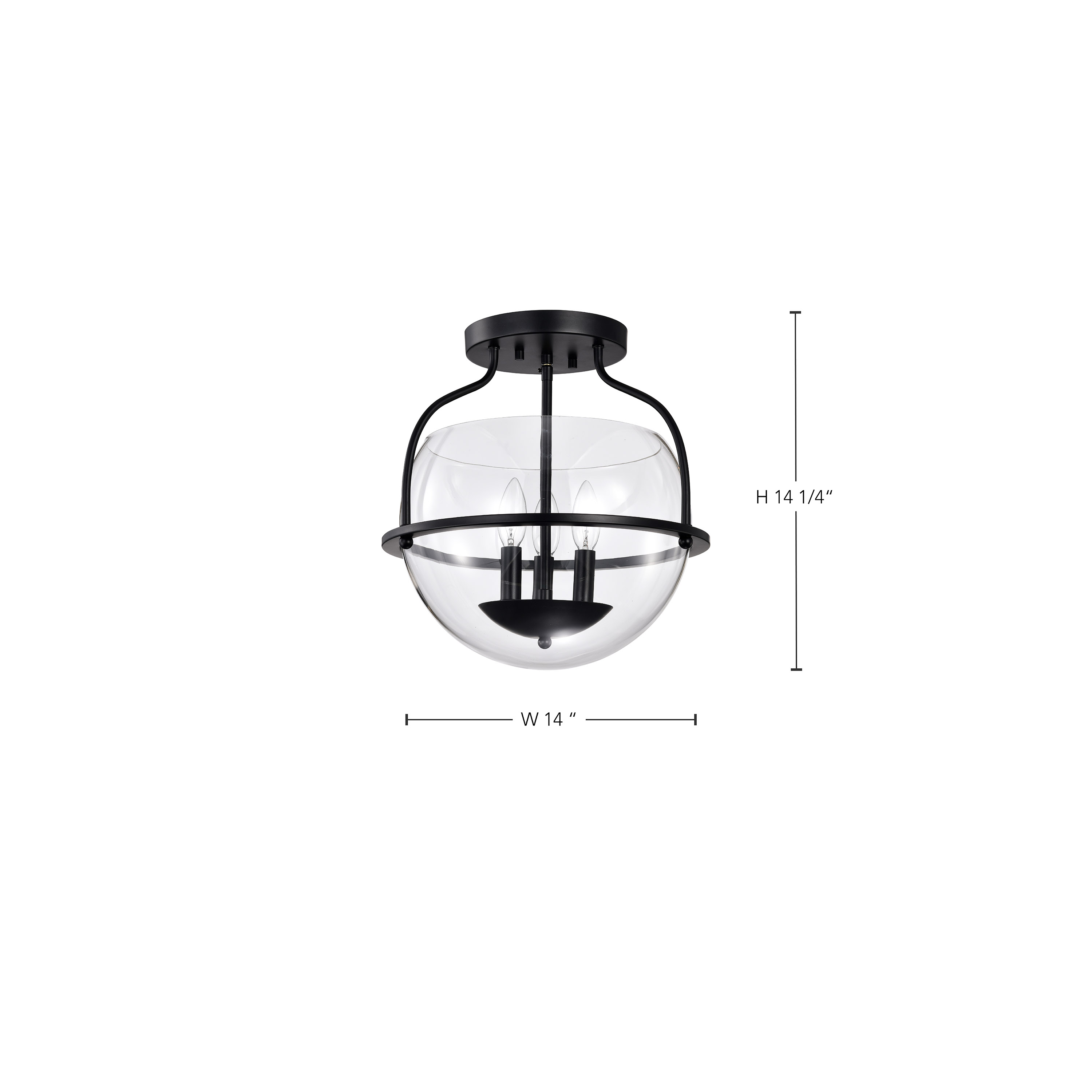 AMADO 3 LIGHT SEMI FLUSH MOUNT - 60-7823