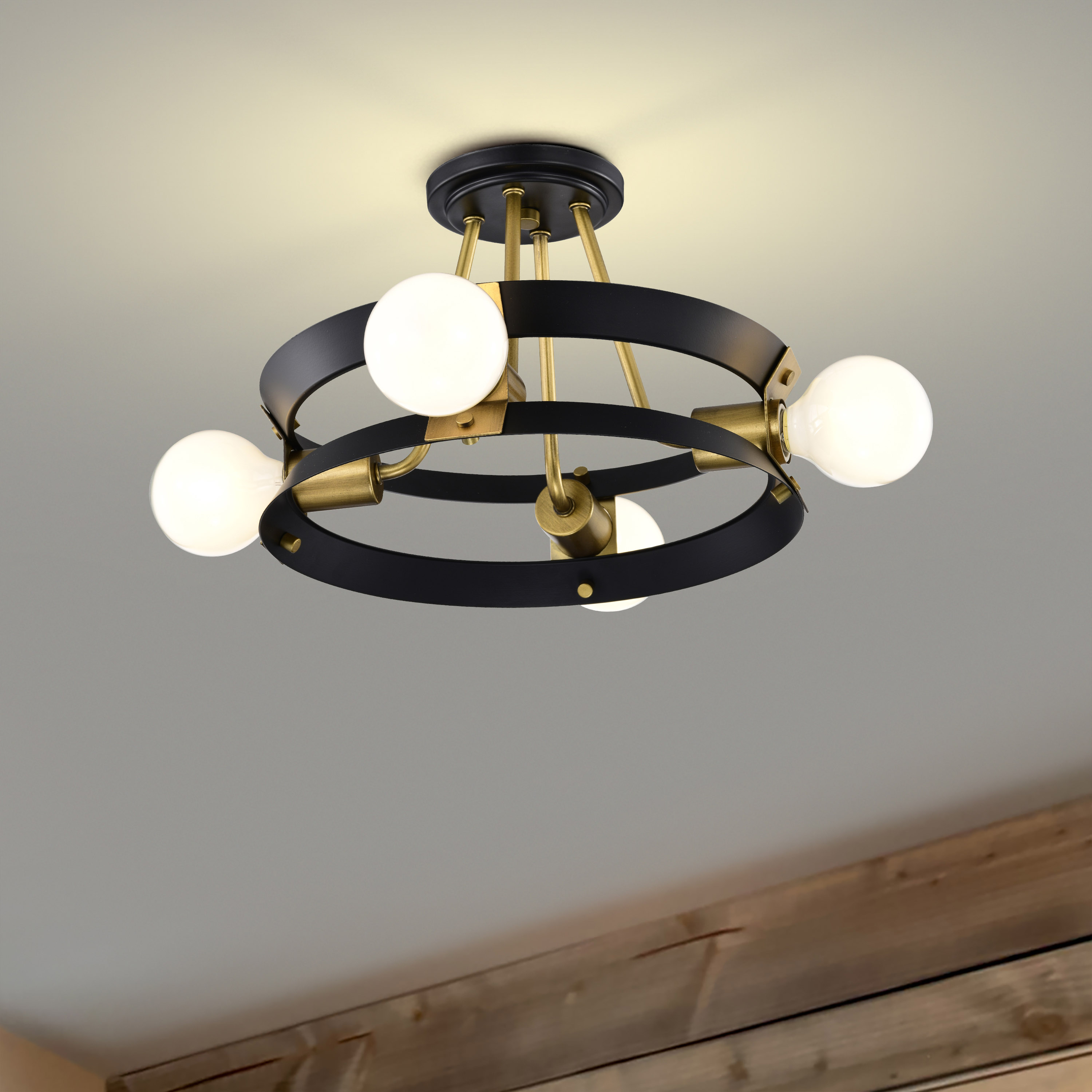 MARSDEN 4 LIGHT SEMI FLUSH - 60-7866