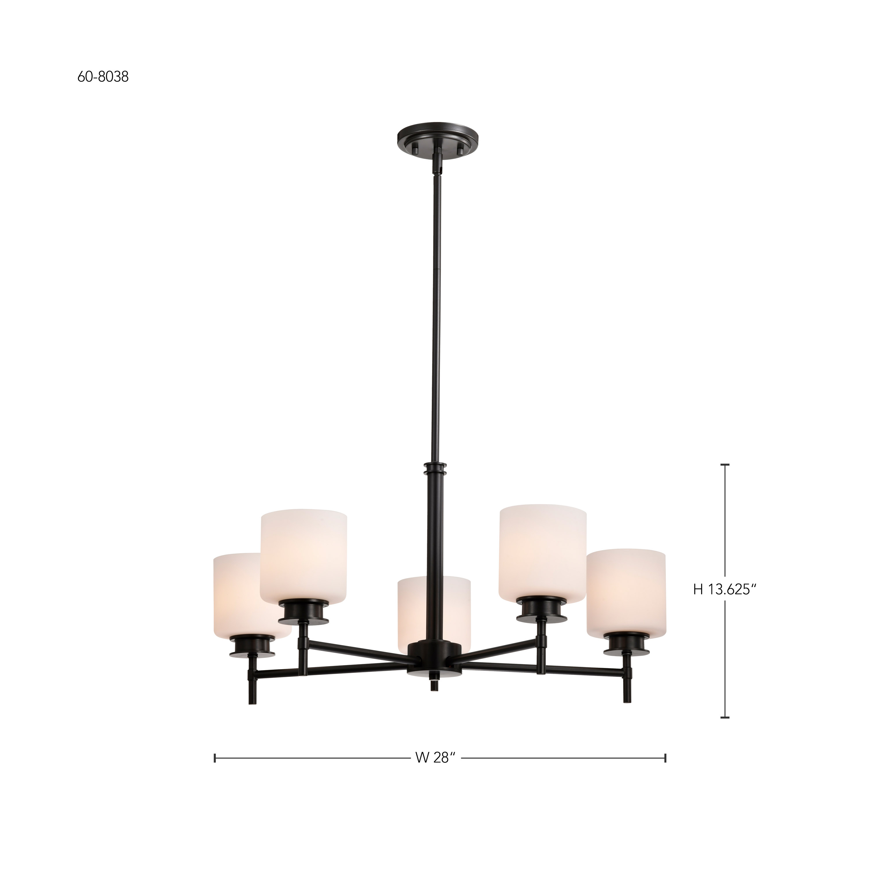 WARREN 28" 5 LIGHT CHANDELIER - 60-8038