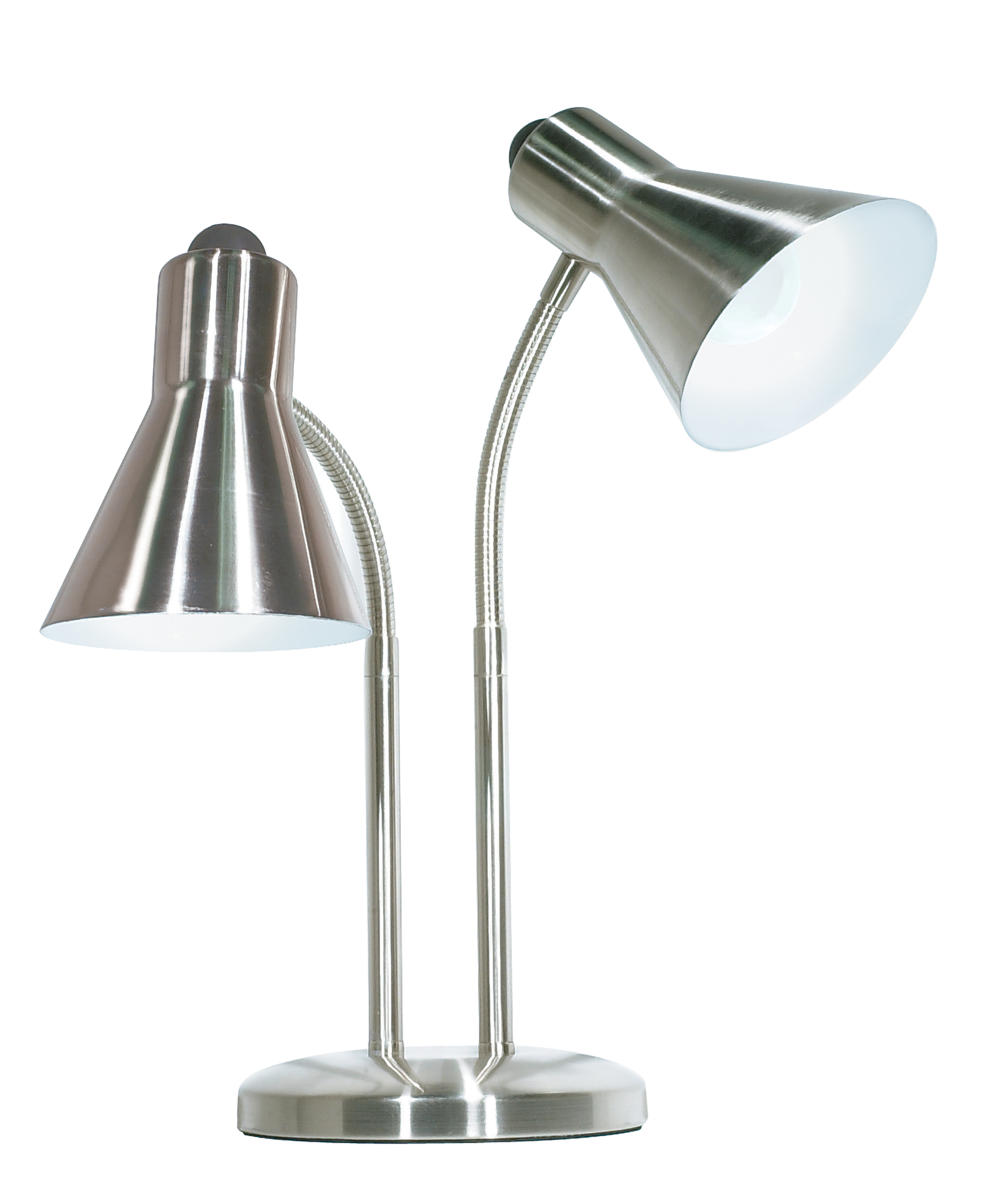 60-806 TWIN GOOSE NECK DESK LAMP BN