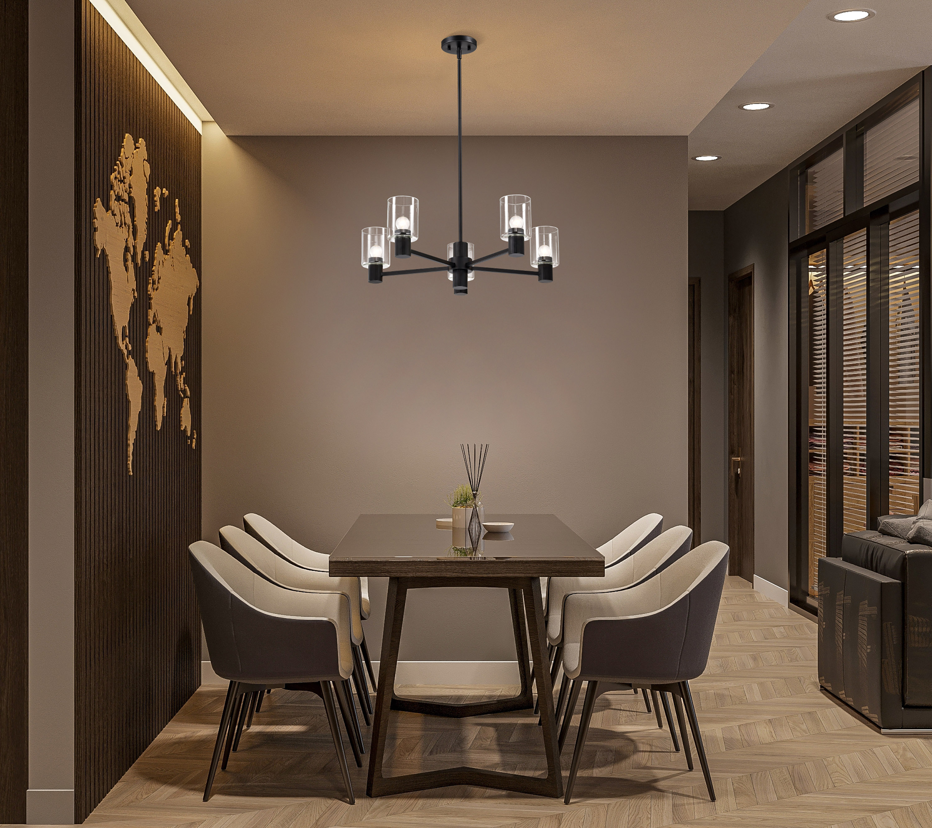 CLARKSVILLE 28" 5 LIGHT CHAND - 60-8066