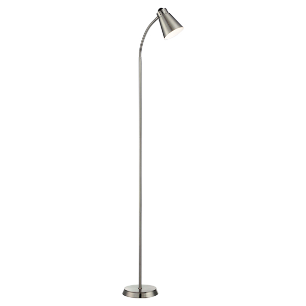 GOOSE NECK FLOOR LAMP BRSH NIK - 60-831