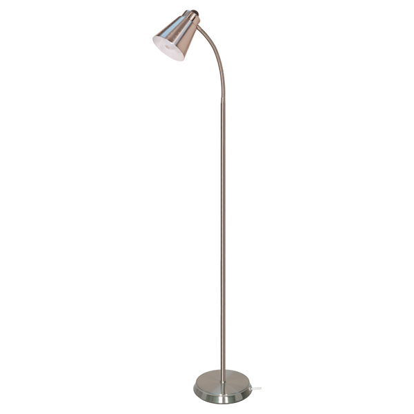 GOOSE NECK FLOOR LAMP BRSH NIK - 60-831