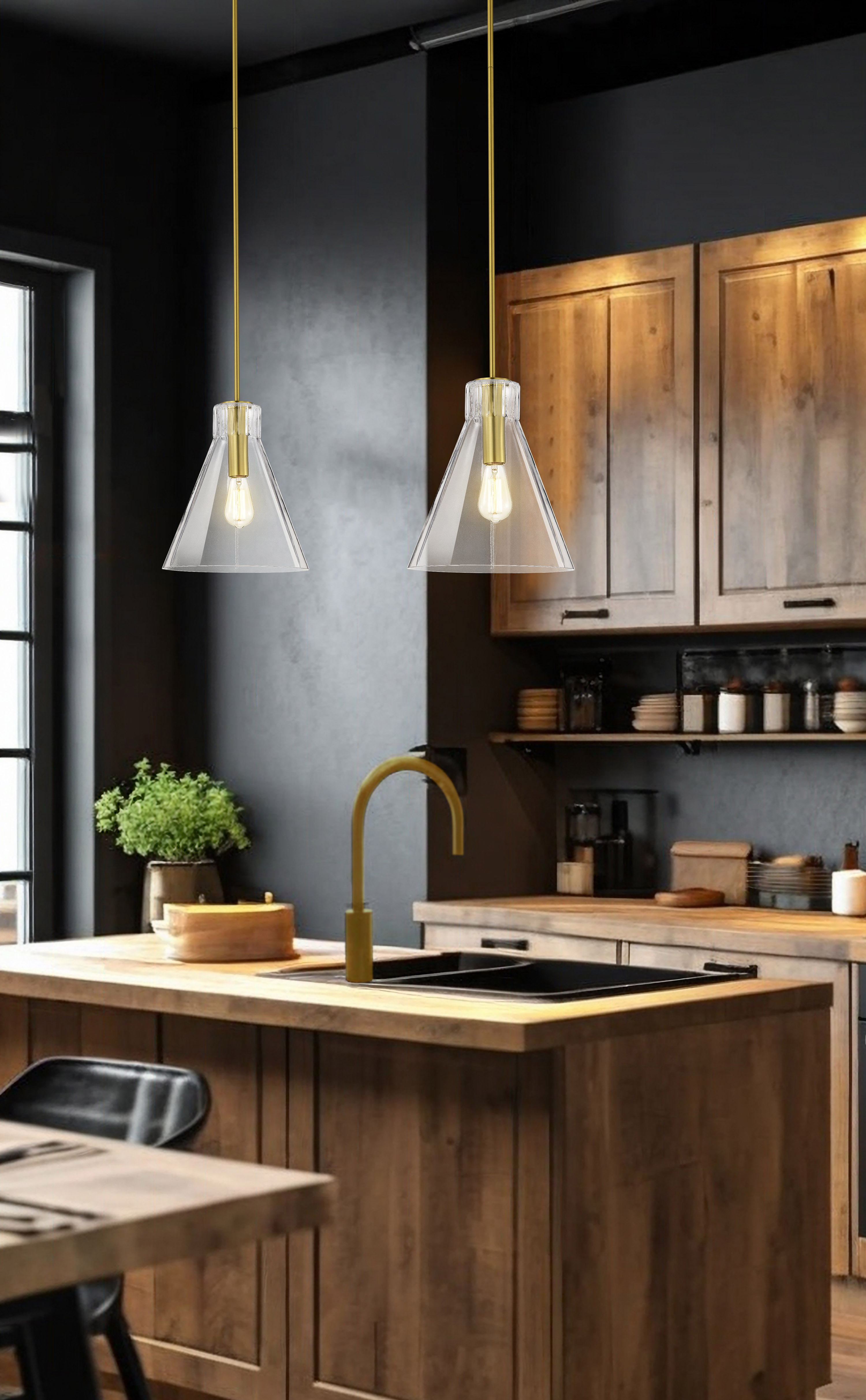 GIANNA 1 LIGHT MED PENDANT - 60-8348