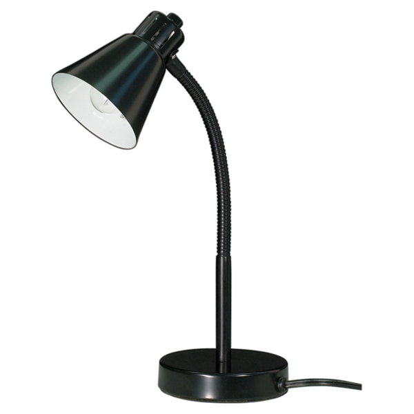 SMALL GOOSE NECK DESK LAMP BLK - 60-844