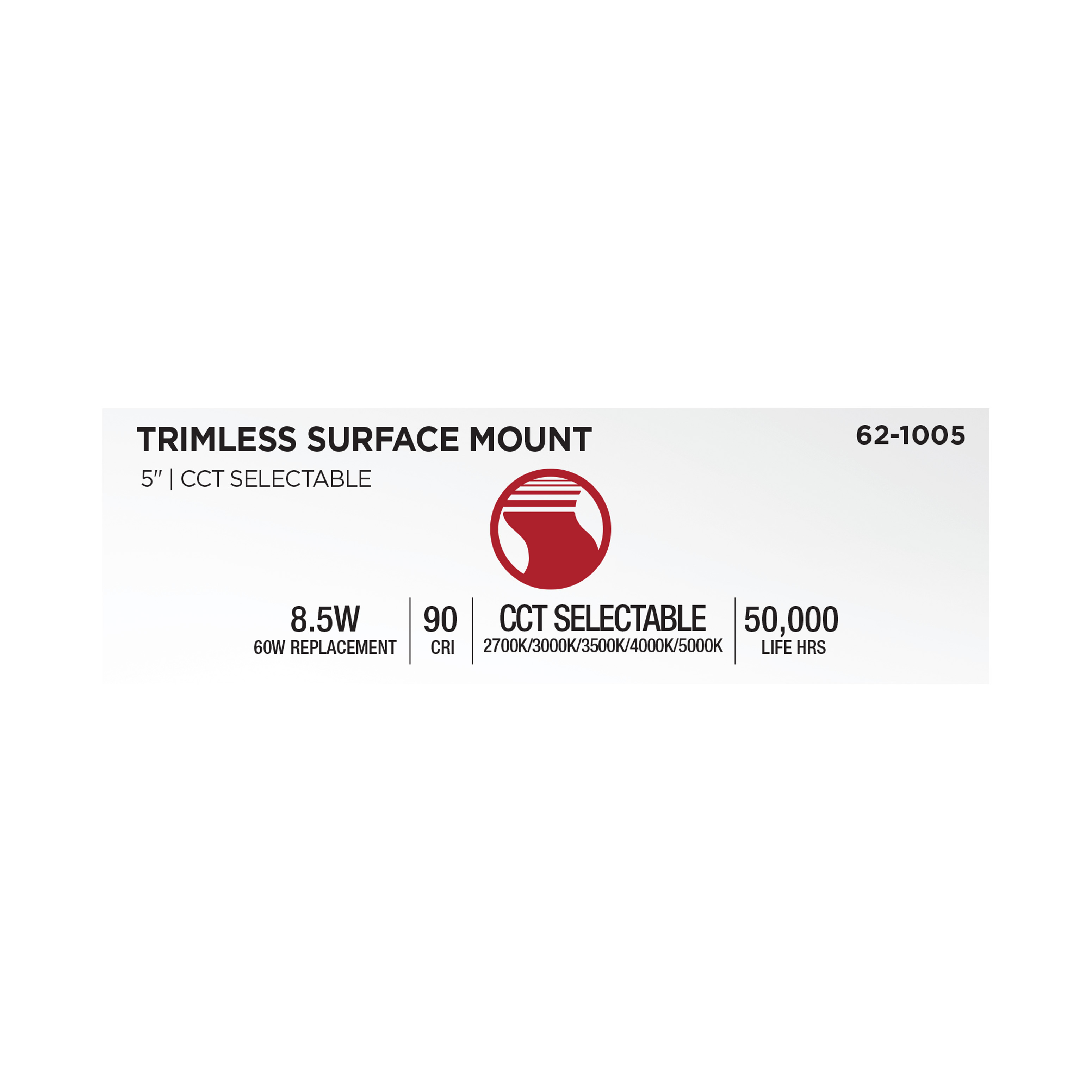 9W 5" 5CCT 120V BLK FIXTURE - 62-1005
