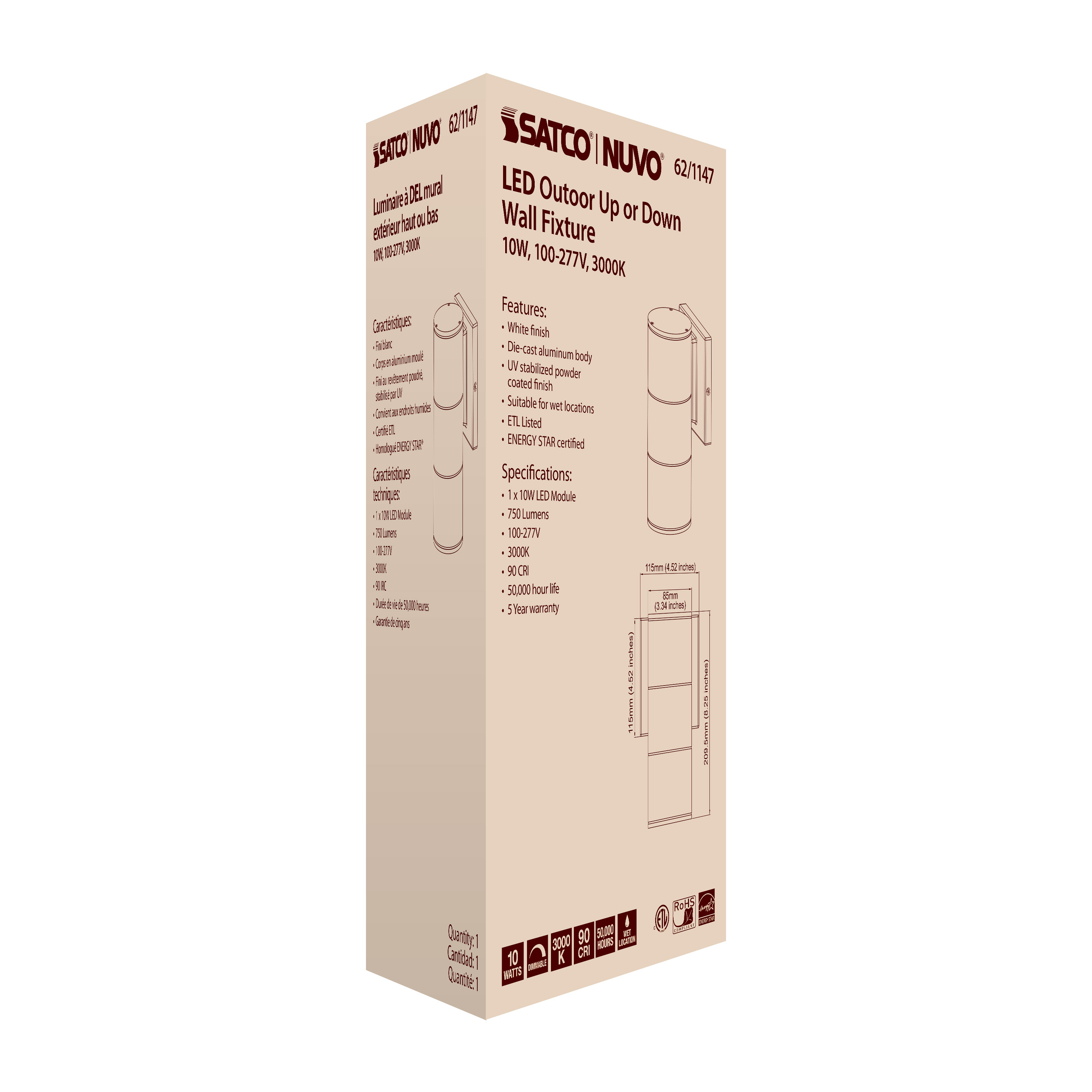 1 LT LED LG UP OR DOWN SCONCE - 62-1147