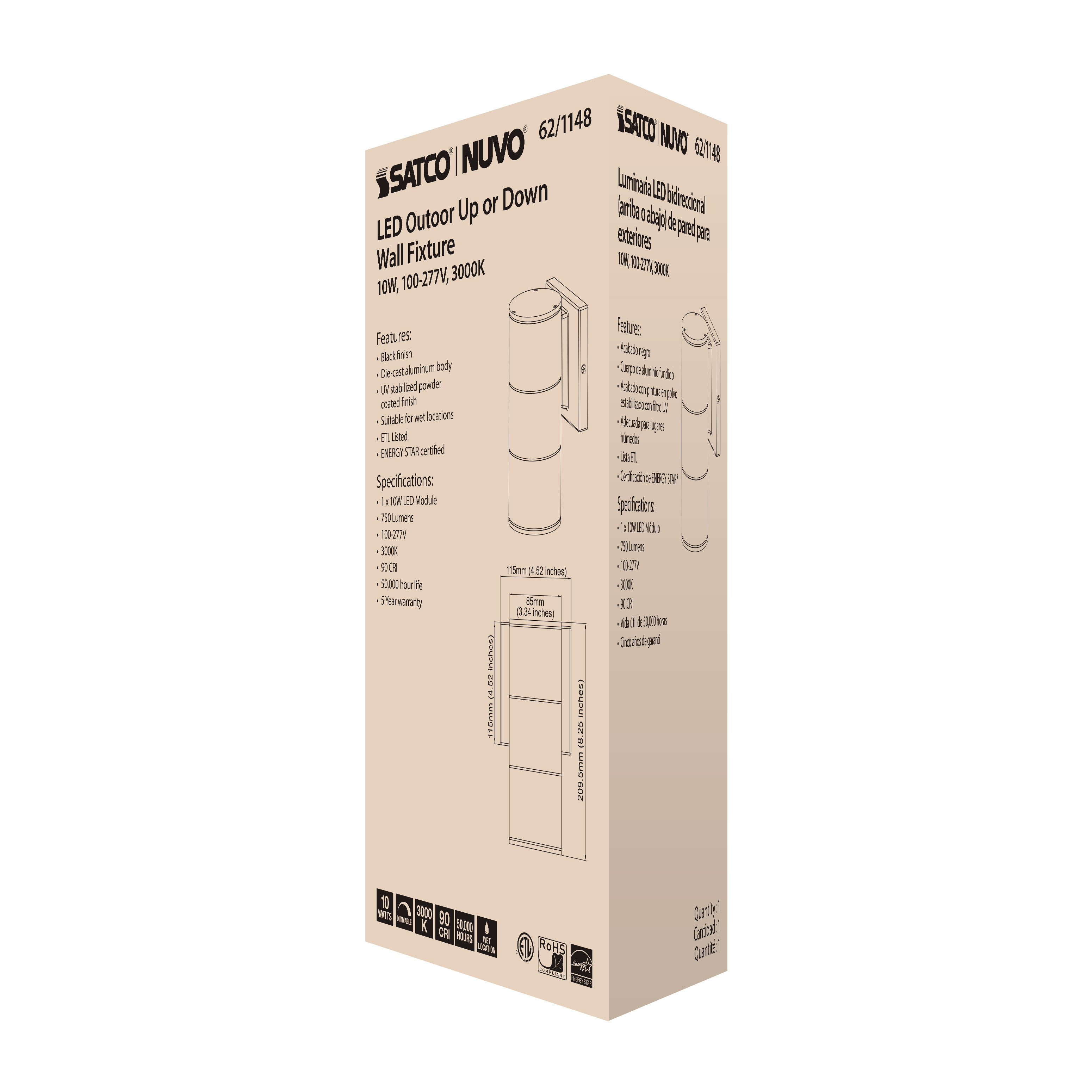 1 LT LED LG UP OR DOWN SCONCE - 62-1148