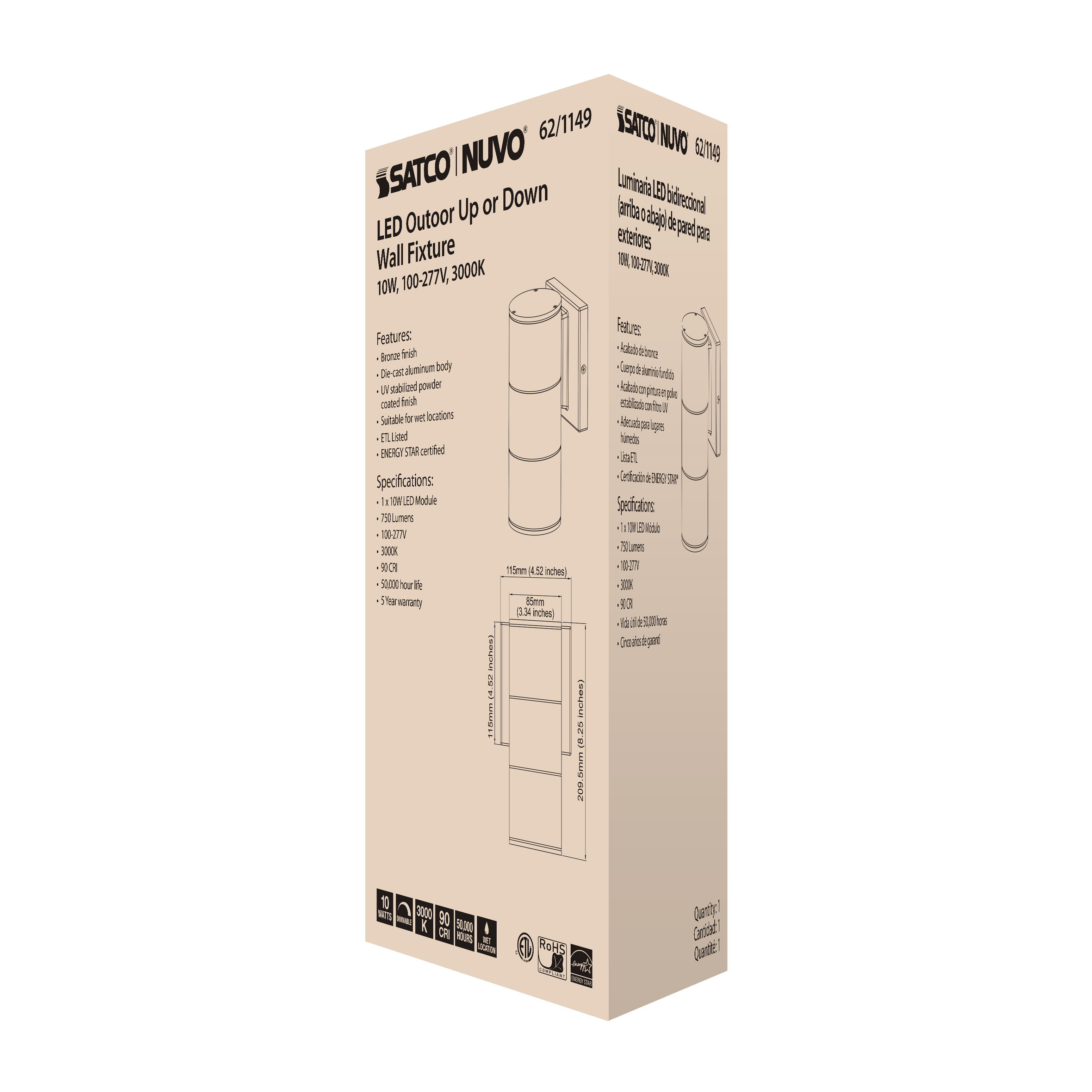 1 LT LED LG UP OR DOWN SCONCE - 62-1149