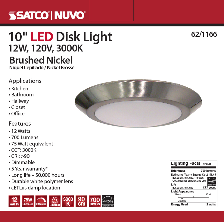 10" LED DISK LIGHT - 62-1166