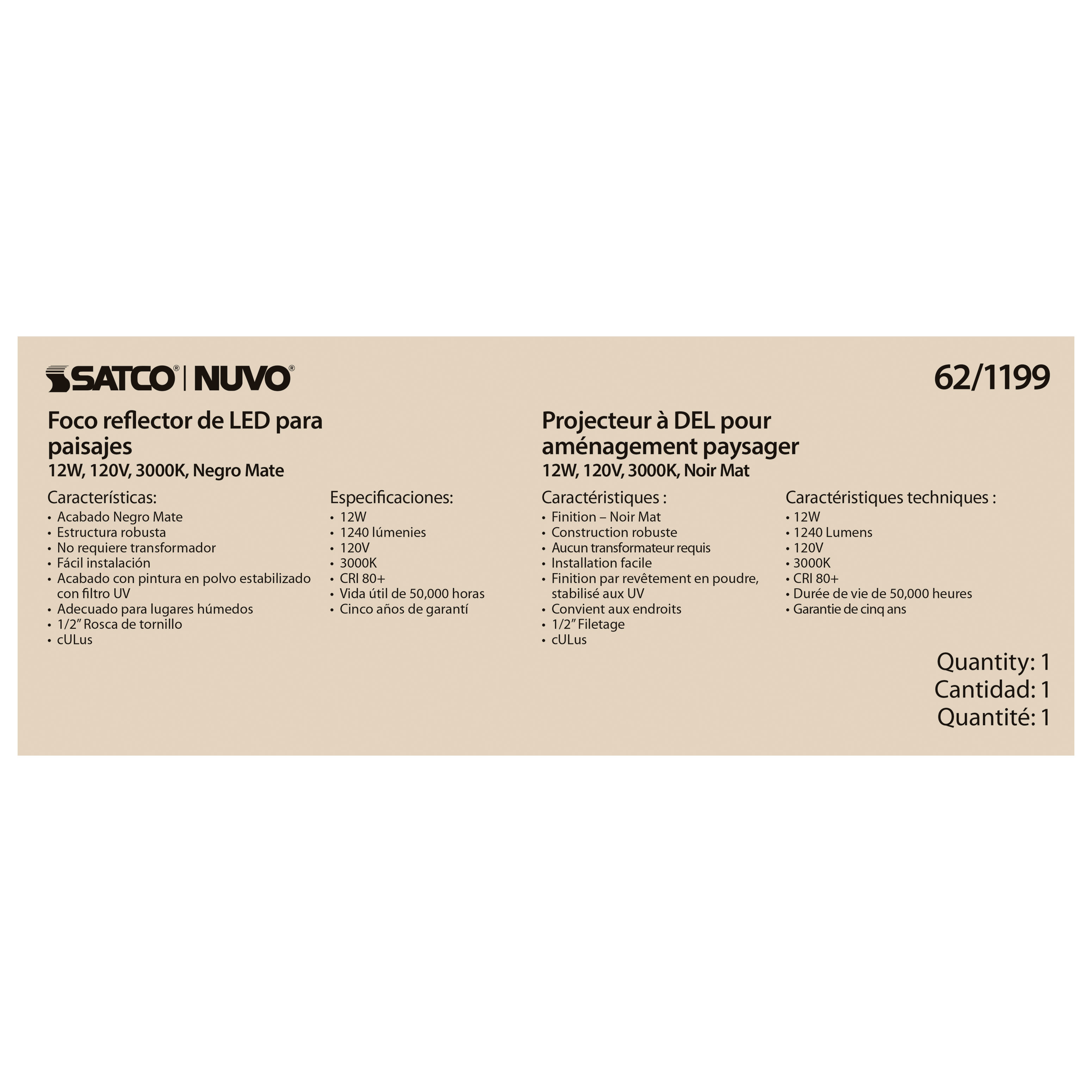 LED 12W LANDSCAPE FLOOD - 62-1199