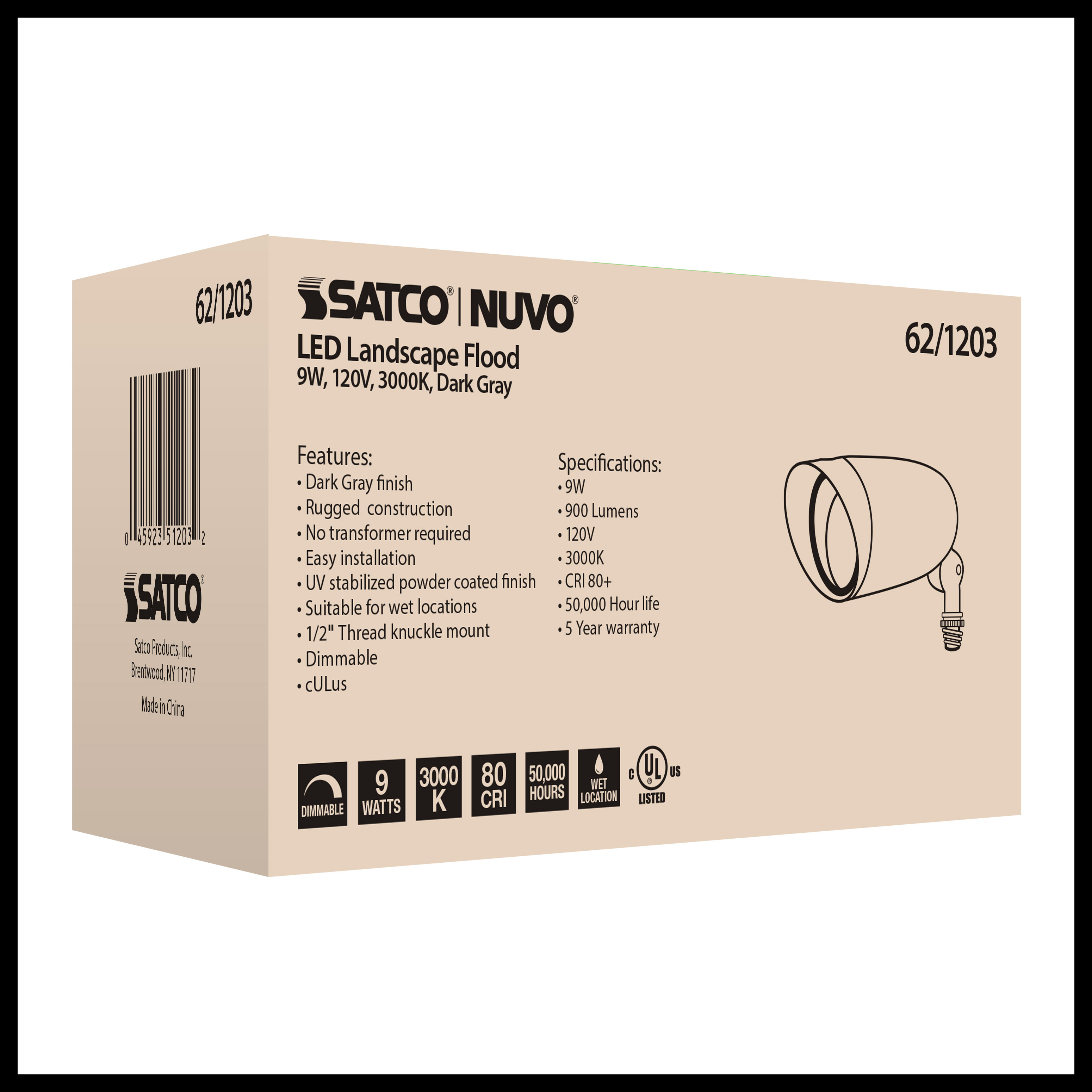 LED 9W LANDSCAPE FLOOD - 62-1203